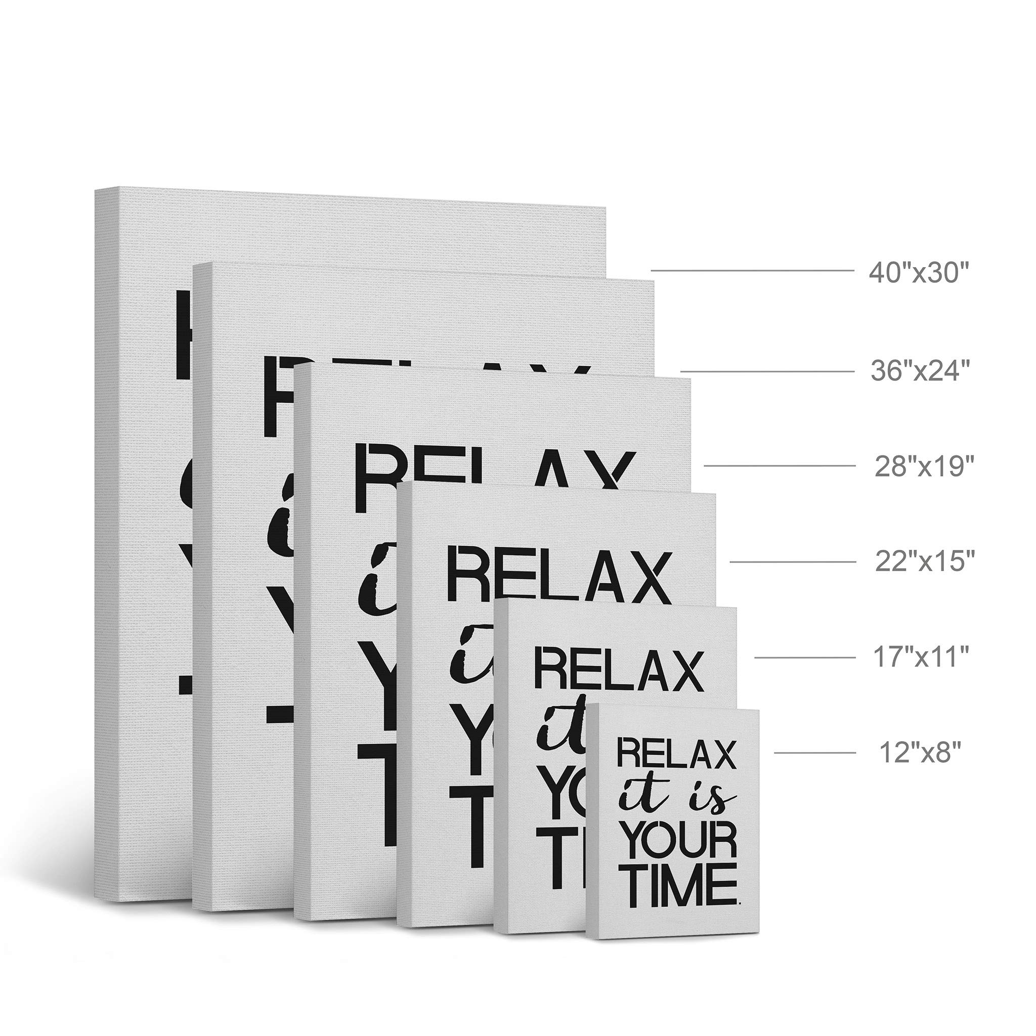 Funny Bathroom Wall Art - 'Relax It's Your Time' Canvas Print - 40x30 Inch Ready to Hang Bathroom Decor - Made in USA - Perfect for Powder Room, Guest Bathroom & Home Decoration