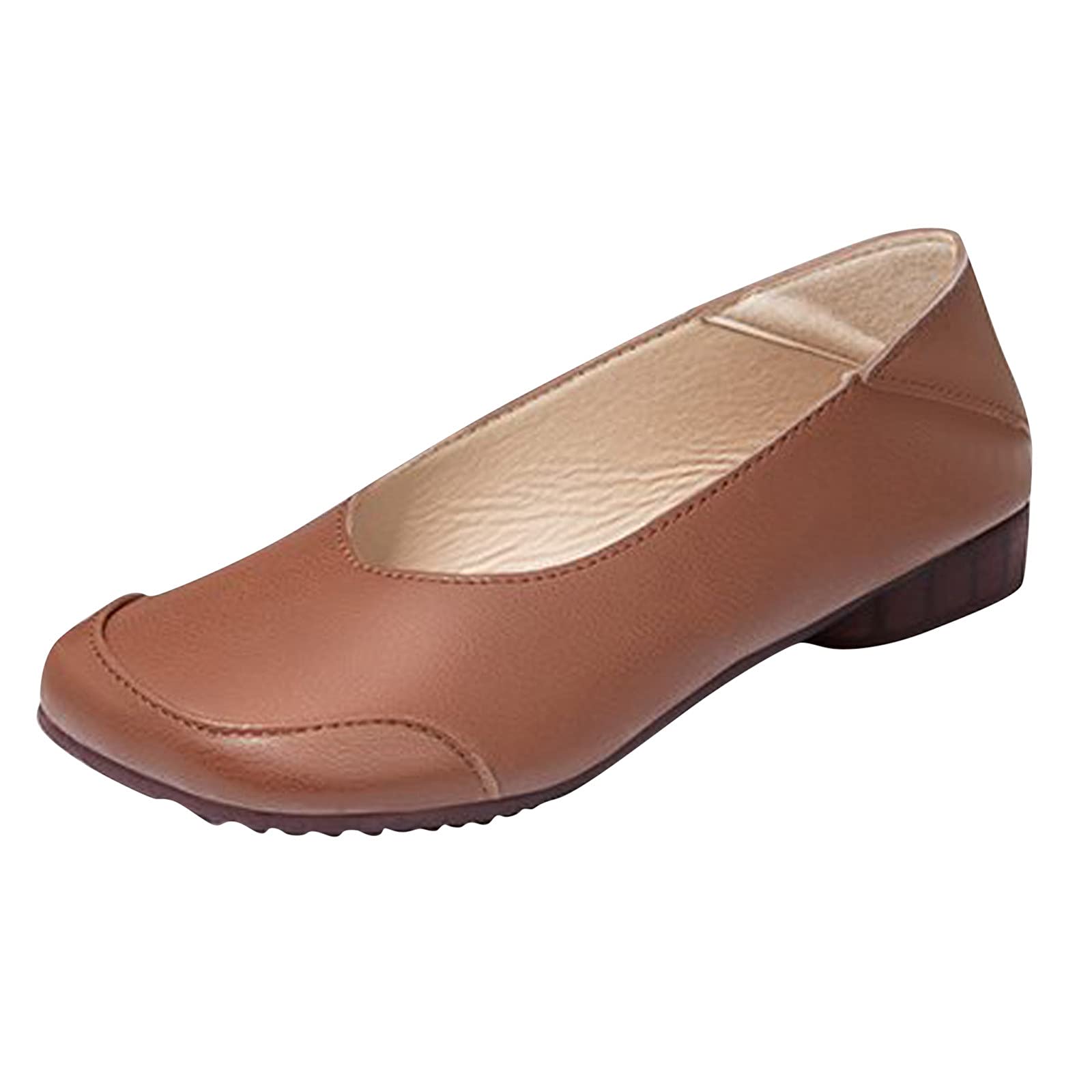 ZSWWang Women's Retro Round Toe Flat Shoes - Soft Comfortable Casual Dress Shoes with Color Sole for Business & Everyday Wear | Perfect for Office, Walking & Outfits