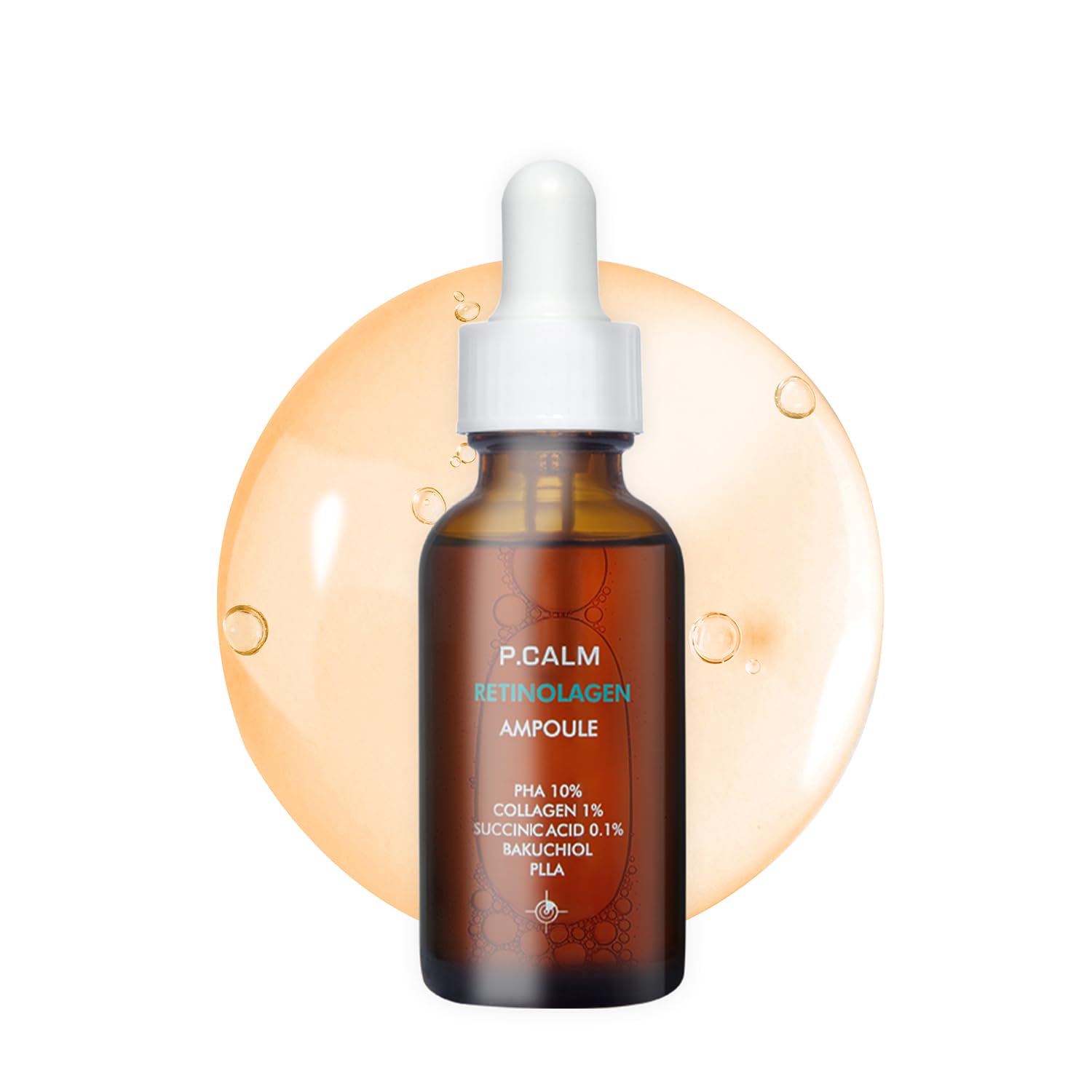 P.CALM Retinolagen Ampoule & Cream Set - Pore Tightening Glass Skin Serum & Moisturizer with Micro Dosing Retinal, Vegan Hydrolyzed Collagen, Bakuchiol, PHA | Vegan Korean Skincare for Anti-Aging & Hydration | Perfect for Nighttime Routine & Sensitive Skin Care
