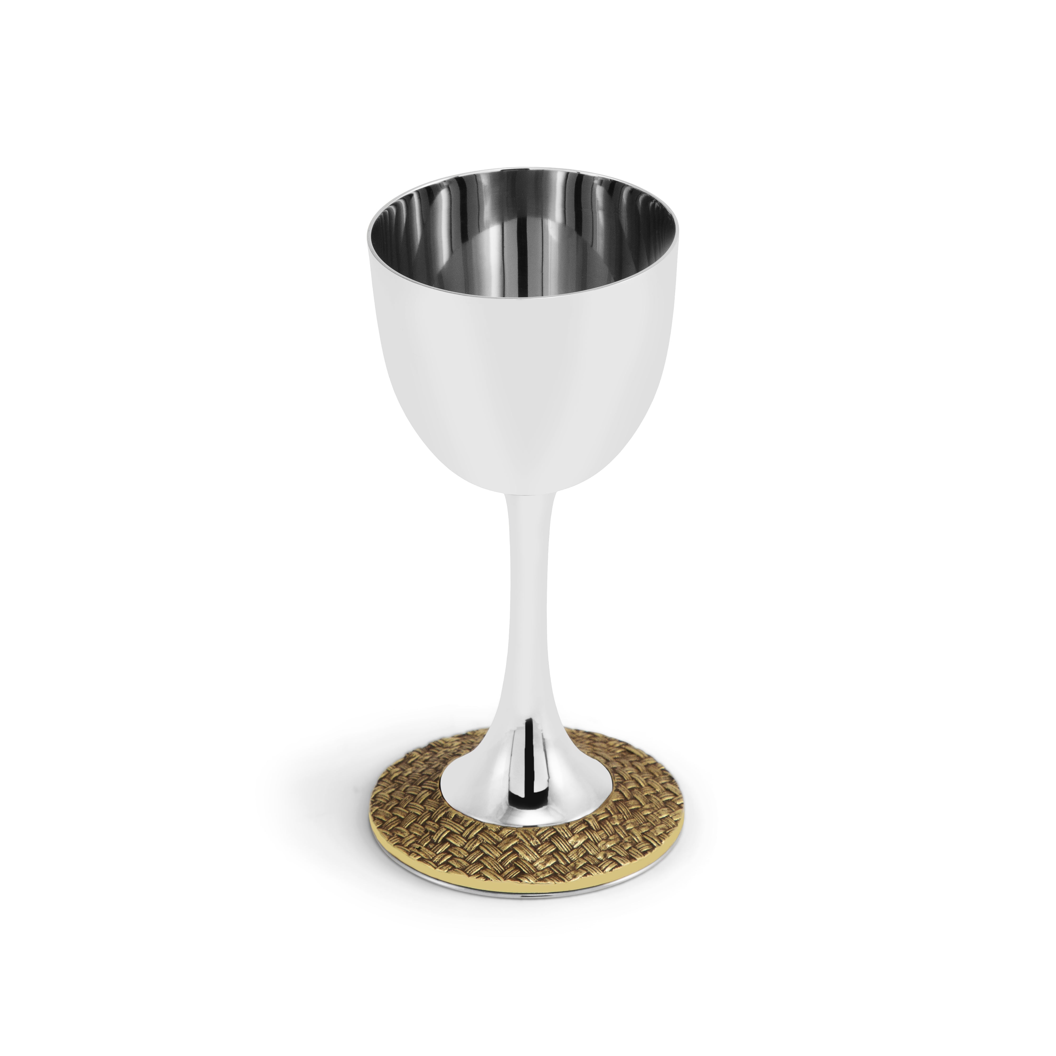 Handmade Elegant Palm Kiddush Cup for Jewish Shabbat & Holidays - Silver Plated Traditional Blessing Wine Goblet for Religious Ceremonies, Home Decor & Wedding Gifts
