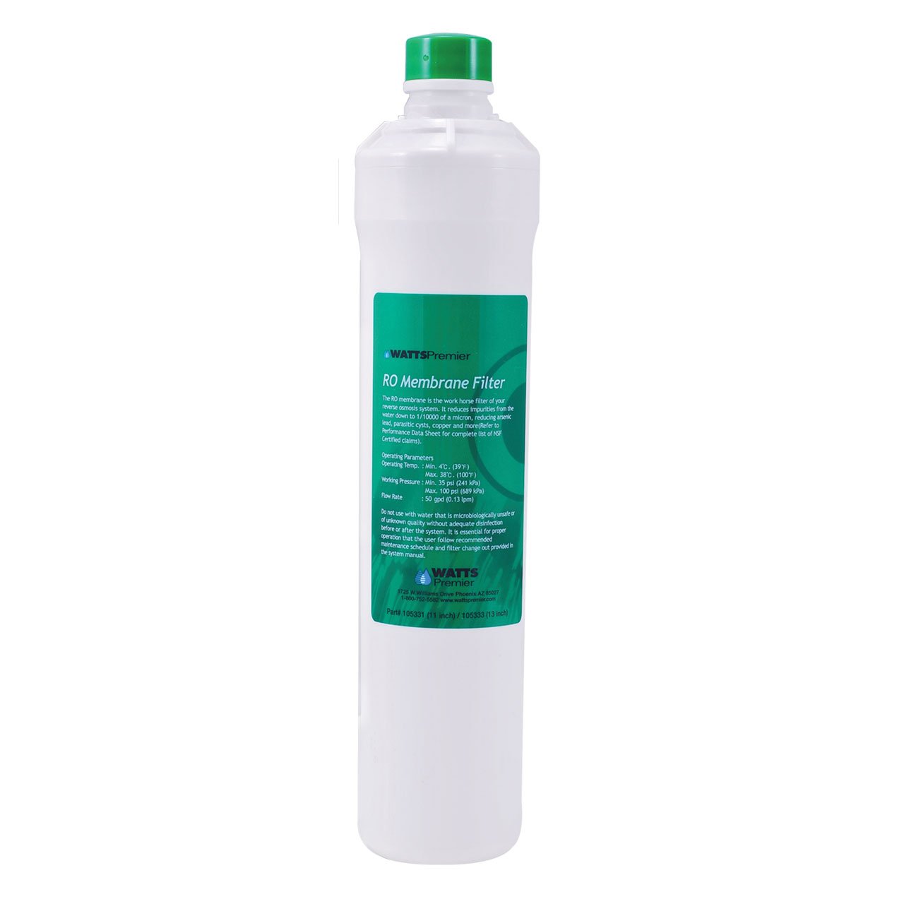 Watts Premier RO-4 Reverse Osmosis Replacement Membrane (105331) - Compatible with RO-PURE Systems, Ideal for Home Water Filtration & Purification - Perfect for Clean Drinking Water, Coffee Makers, and Aquariums