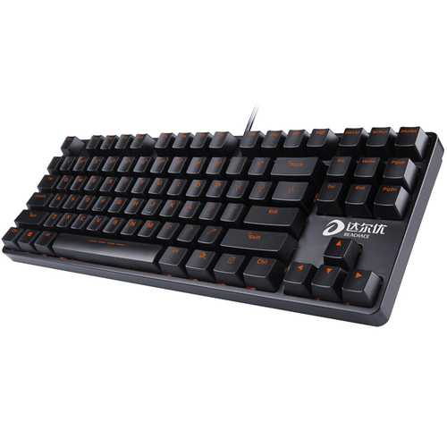 Dareu DK100 87-Key Black Brown Switch Gaming Mechanical Keyboard - Anti-Ghosting, N-Key Rollover for PC, Laptop - Perfect for Esports, Typing & Office Work