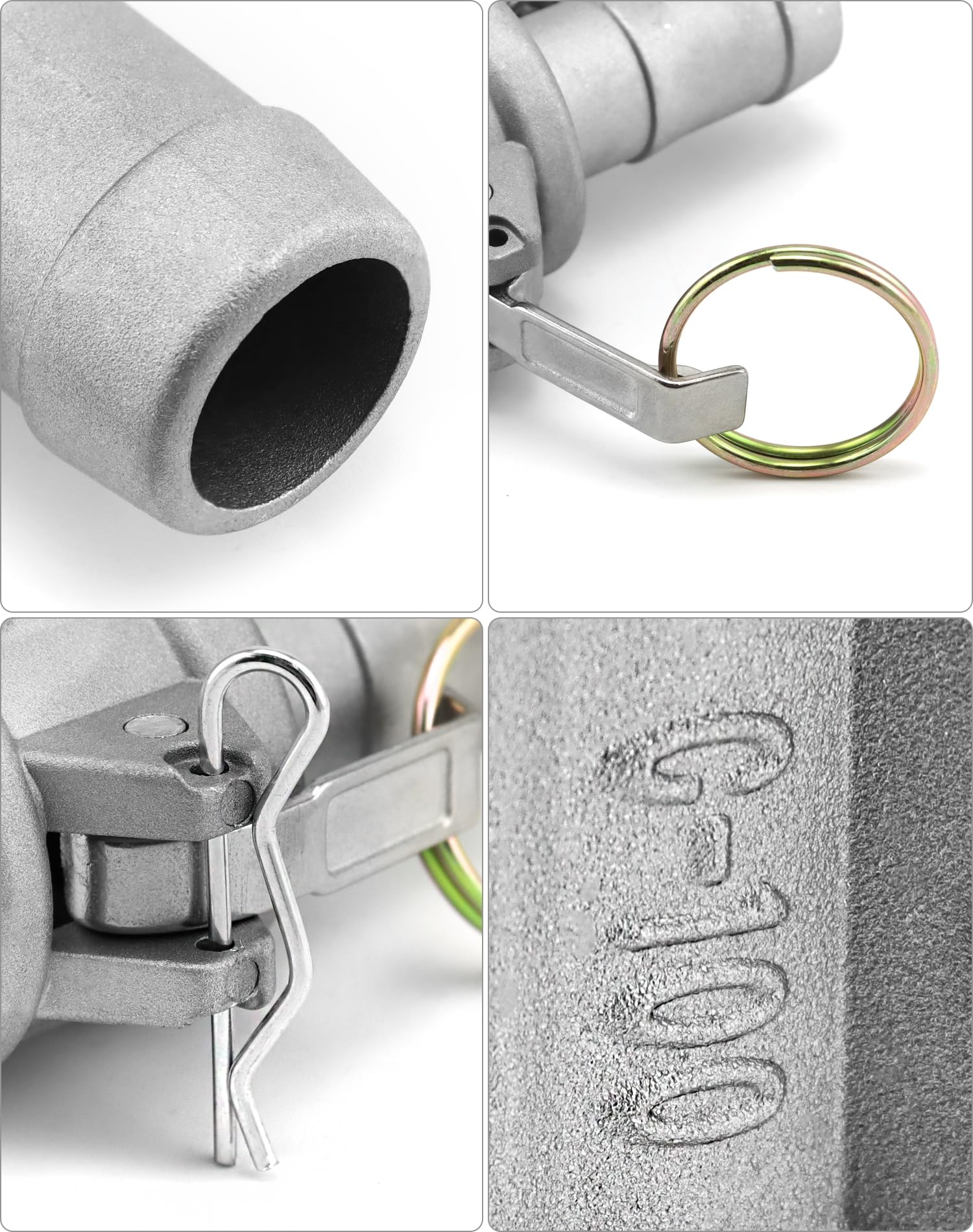 QWORK 4 Pack Aluminum Alloy Type C Camlock Hose Fitting - 1