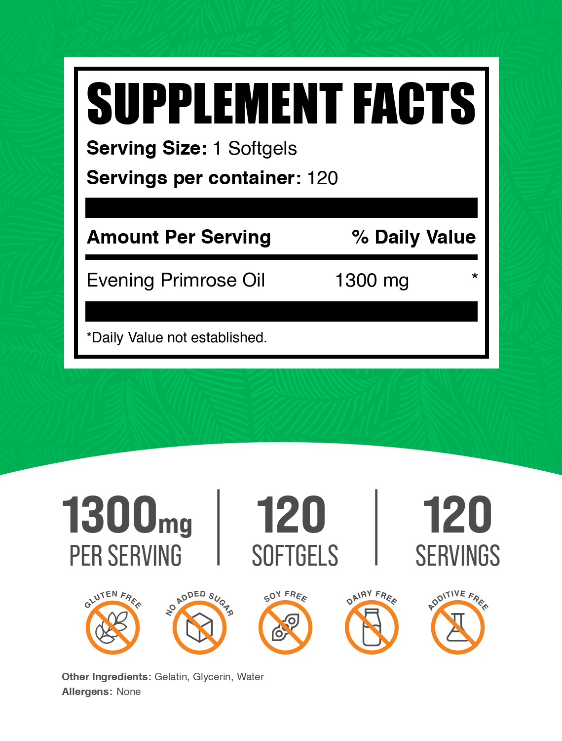 Evening Primrose Oil Softgels 1000mg - 120 Count | Natural GLA Supplement for Women's Health, Hormone Balance & Skin Care | Non-GMO, Gluten-Free | Supports PMS, Menopause & Healthy Skin