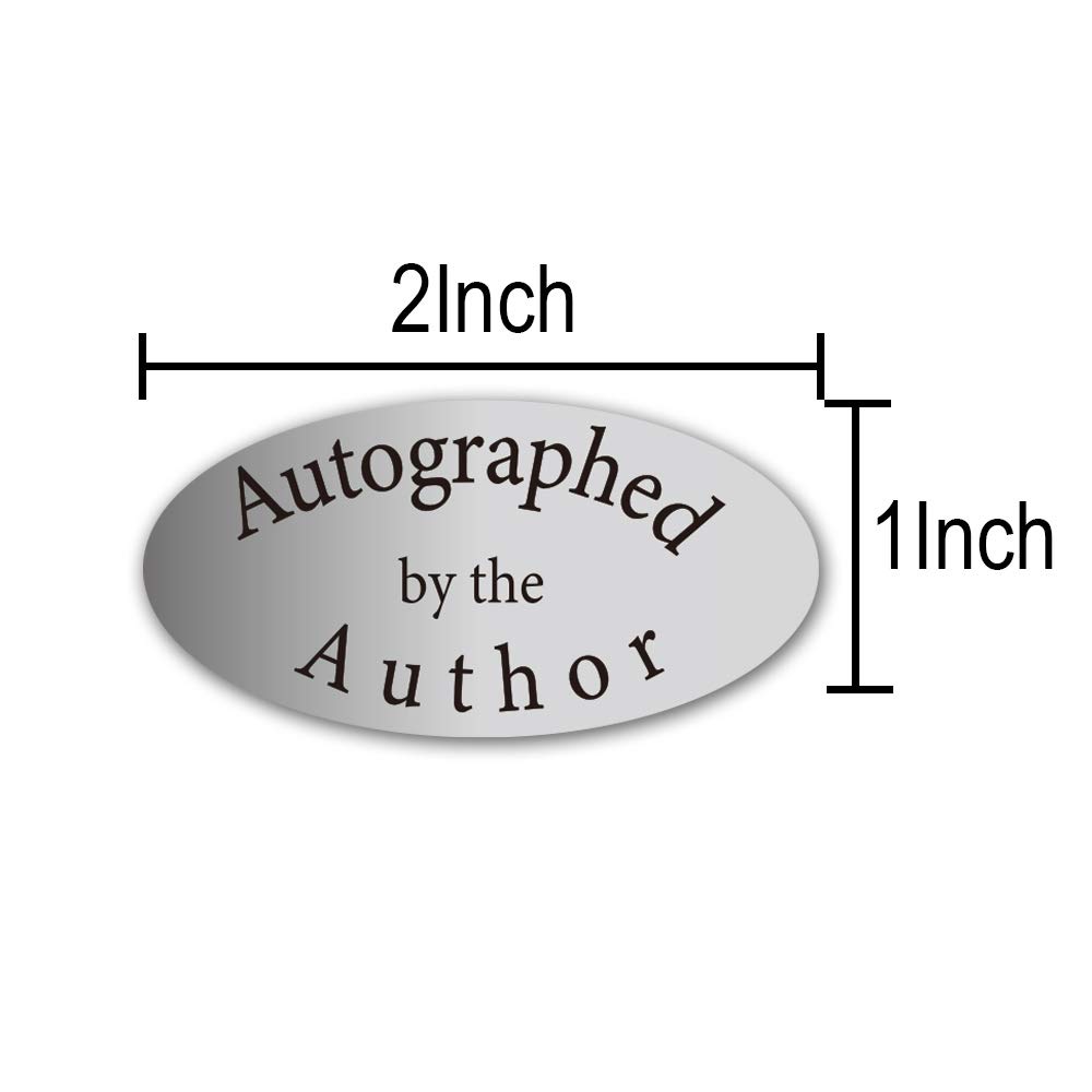 Silver Foil Autographed Label Stickers 1x2 Inch Oval - 1008 Laminated Author Signature Stickers Pack - Perfect for Book Signings, Collectibles & Memorabilia