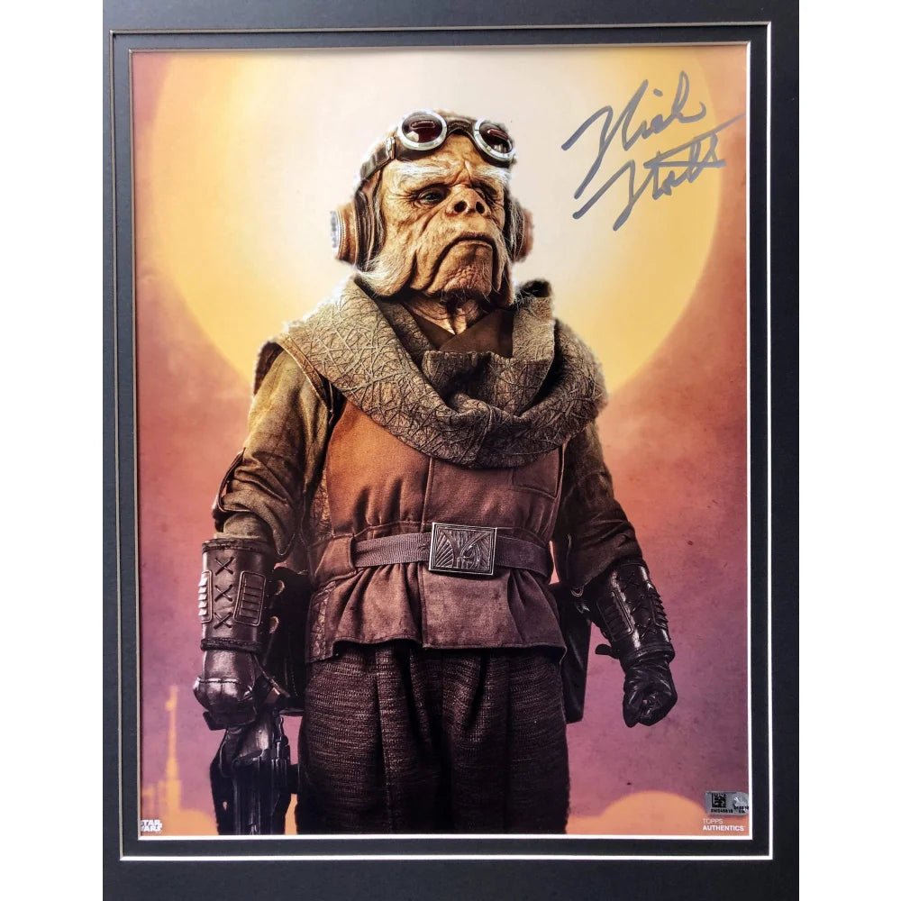 Nick Nolte Signed Star Wars Kuiil Mandalorian 11x14 Photo Framed with Topps COA - Autographed Collectible for Star Wars Fans, Home Theater Decor, and Memorabilia Display