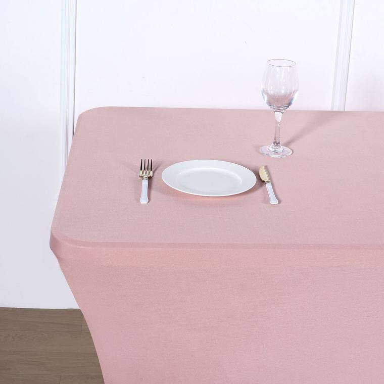 6 ft Stretch Spandex Tablecloth - 72 x 30 Inches Rectangular Fitted Table Cover for Banquet, Wedding & Party Decorations