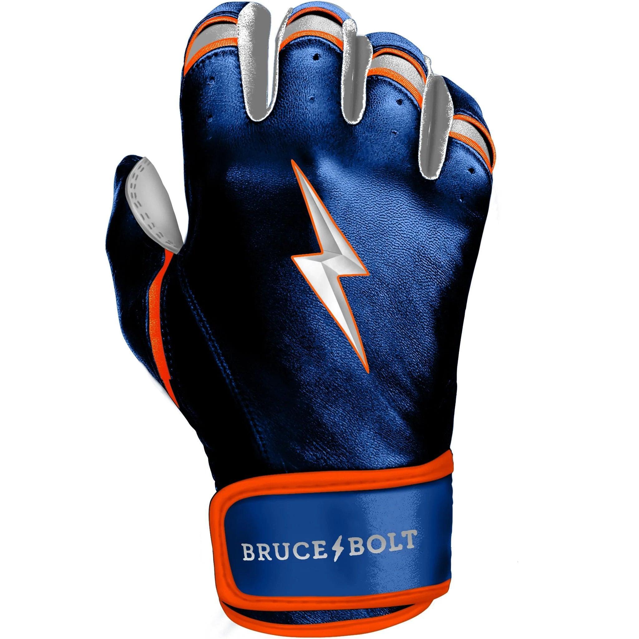 Bruce Bolt PREMIUM PRO NIMMO Short Cuff Batting Gloves for Baseball & Softball - Breathable & Durable Grip - Blue - Perfect for Training, Games & Outdoor Sports
