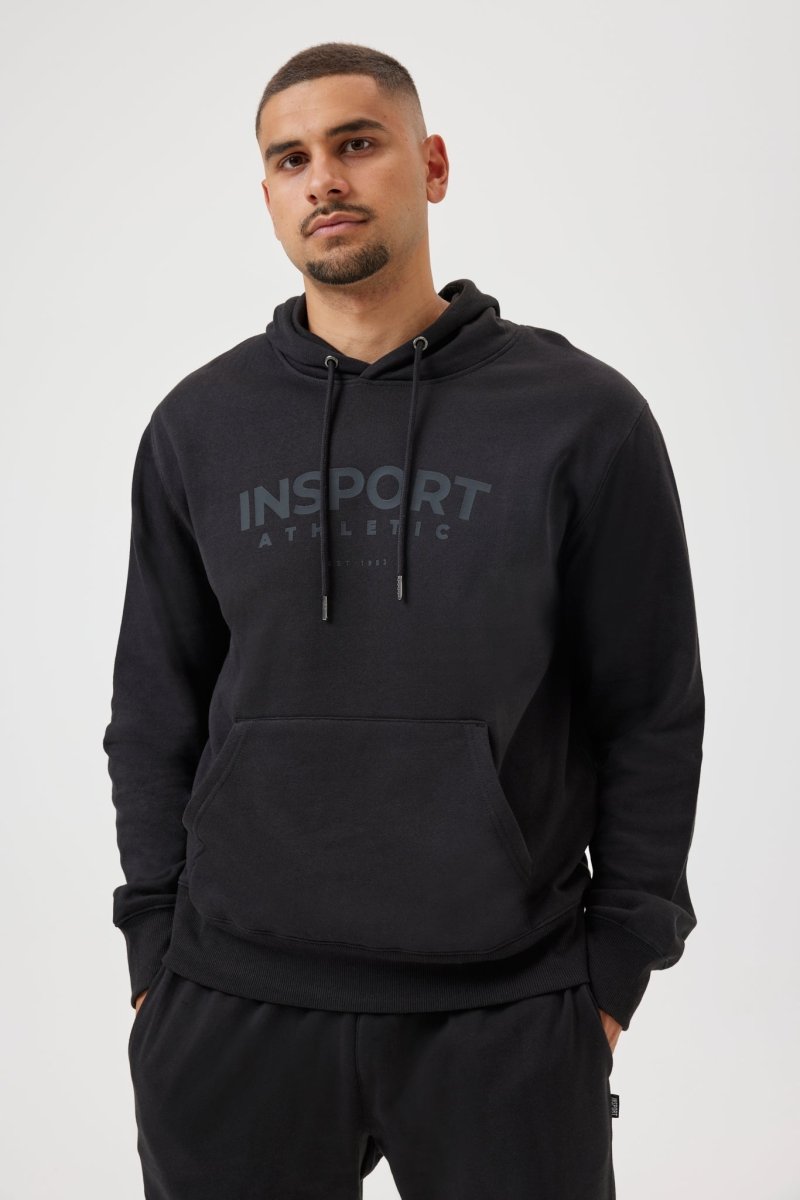 INSPORT Men's Ralph Black Hoodie - Soft & Comfortable Pullover Sweatshirt for Casual Wear, Gym, and Outdoor Activities