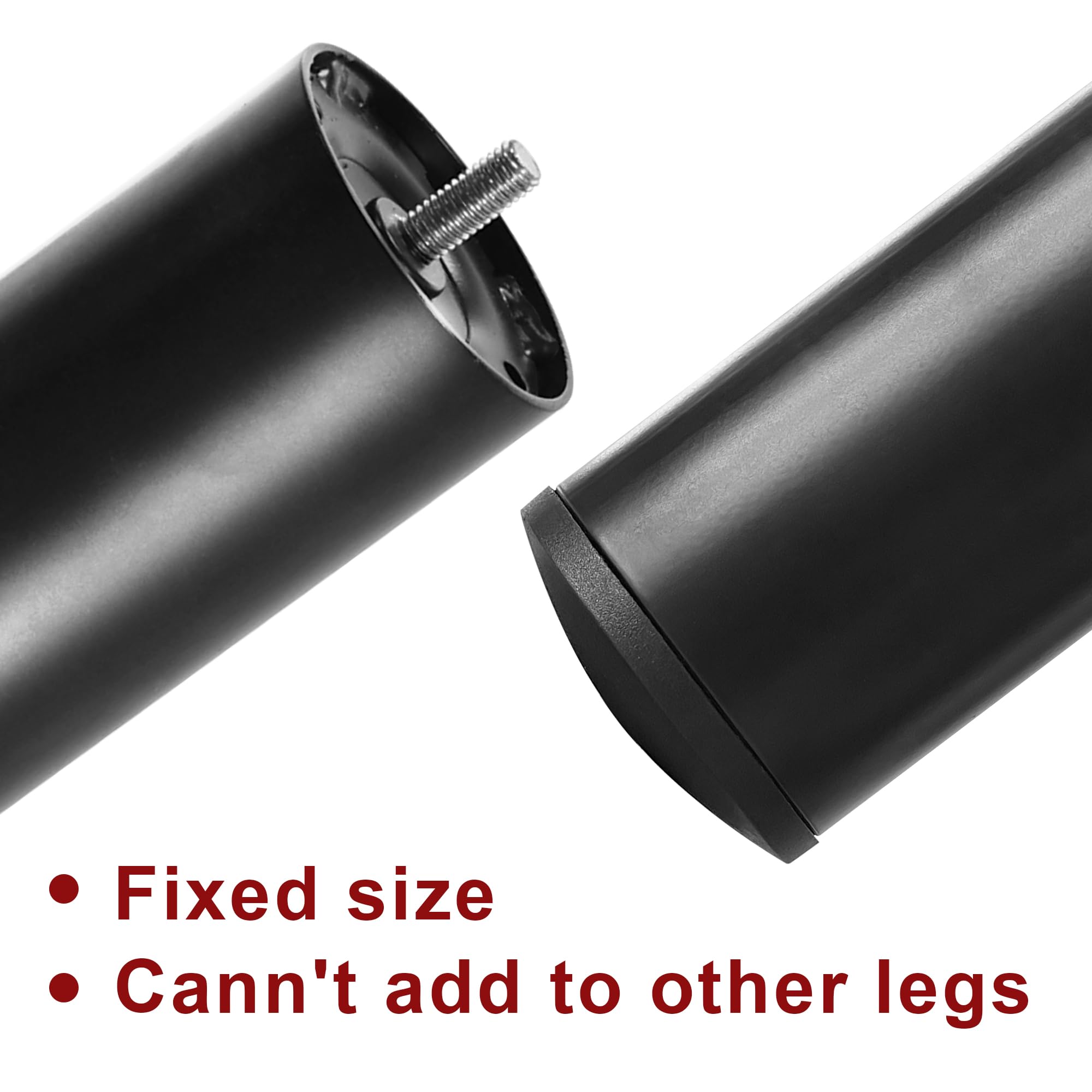 12 Inch Adjustable Bed Legs Replacement - M8 Thread Screw-in Bed Feet for Base Frame - Heavy Duty Support for Home, Dorm, RV & More