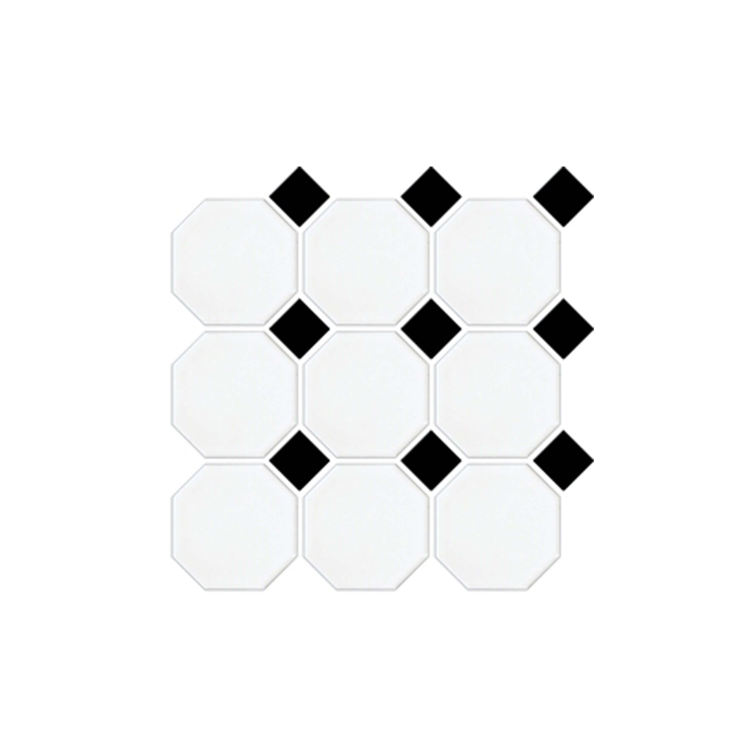 Premium Matt White Octagon Black Matt Dot 97x97 Sample - Perfect for Home Decor, Wall Art, and DIY Craft Projects
