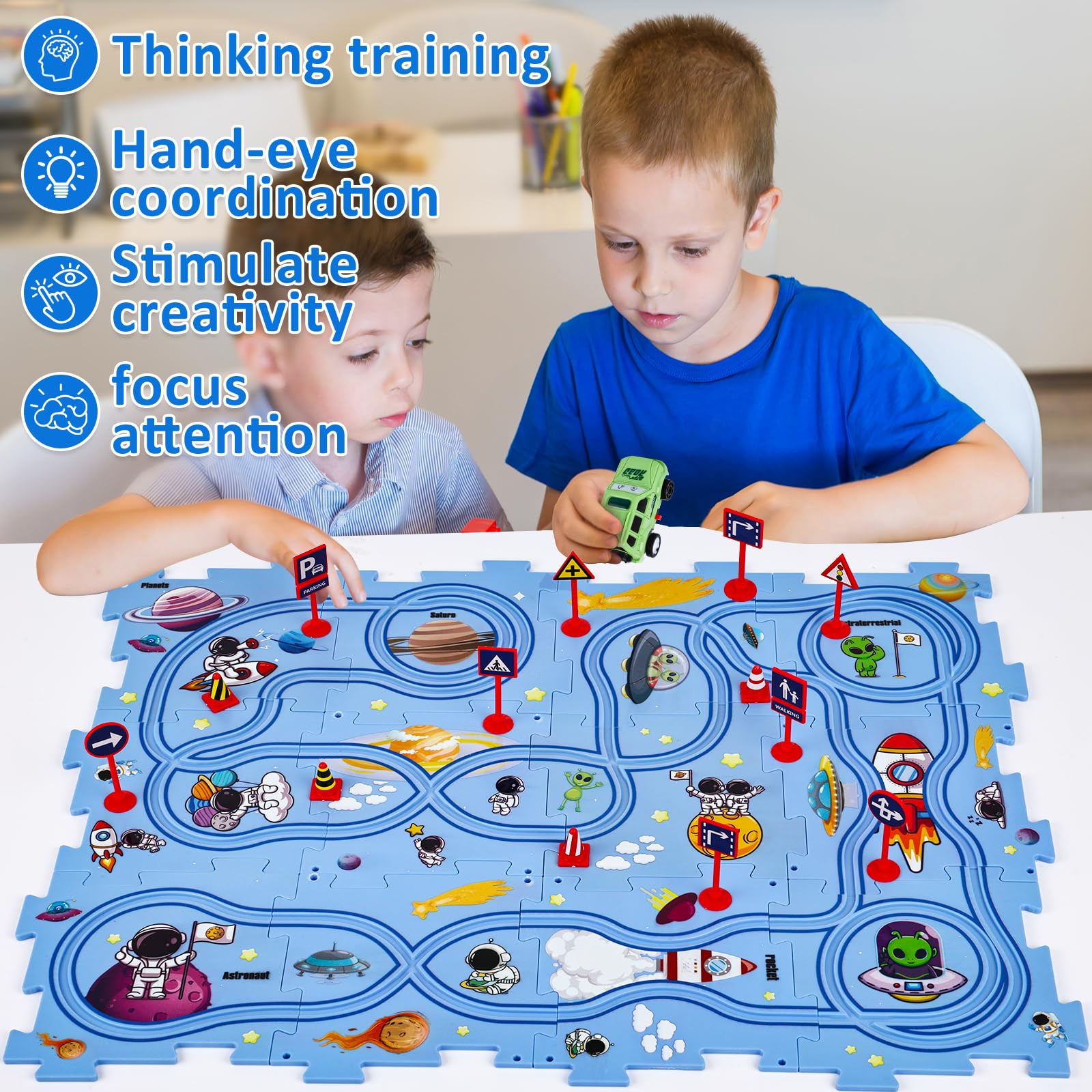 25PCS Space Puzzle Racer Track Set - Educational Toy for Kids Play