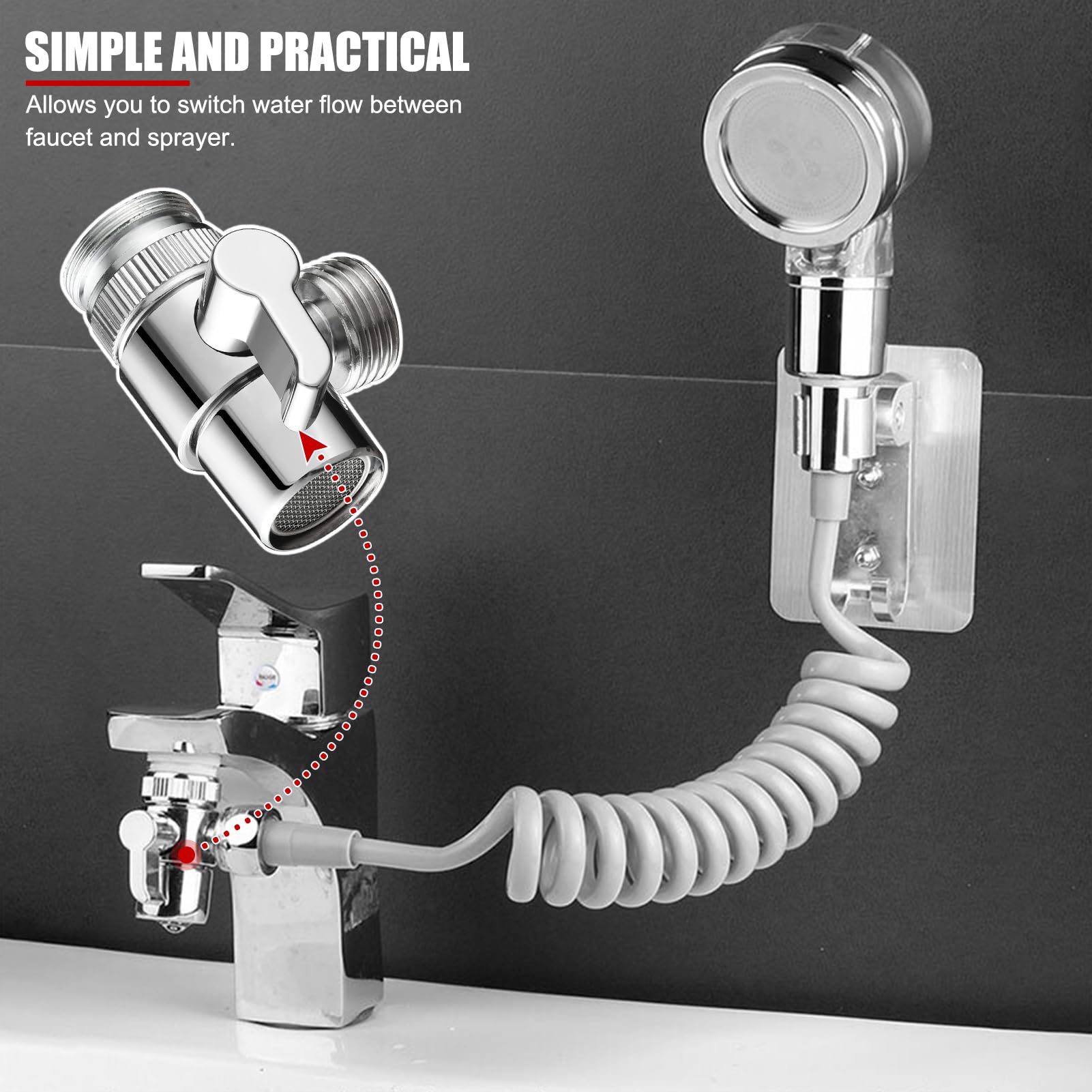 2-Way Heavy Duty Garden Hose Splitter - M24 Faucet Adapter for Dishwasher, Bathroom & Kitchen Sink | Portable Water Diverter Valve for Outdoor, RV & Home Use