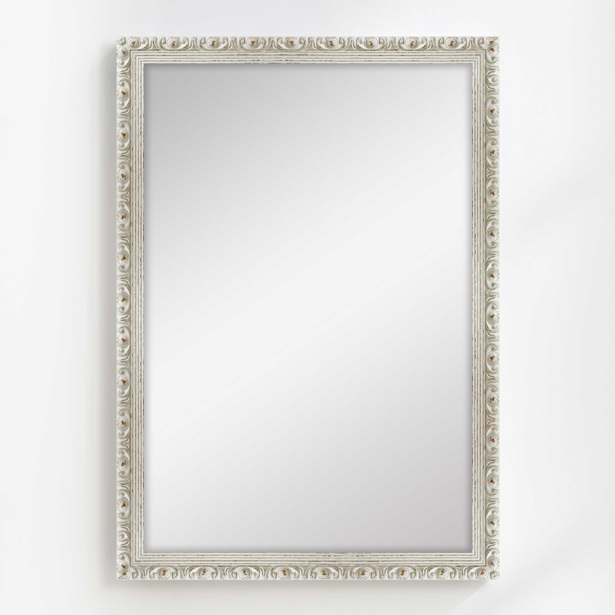 Distressed White Vintage Wall Mirror - Antique Style Decorative Mirror for Farmhouse, Bathroom & Bedroom Decor - Perfect for Home, Office & Entryway