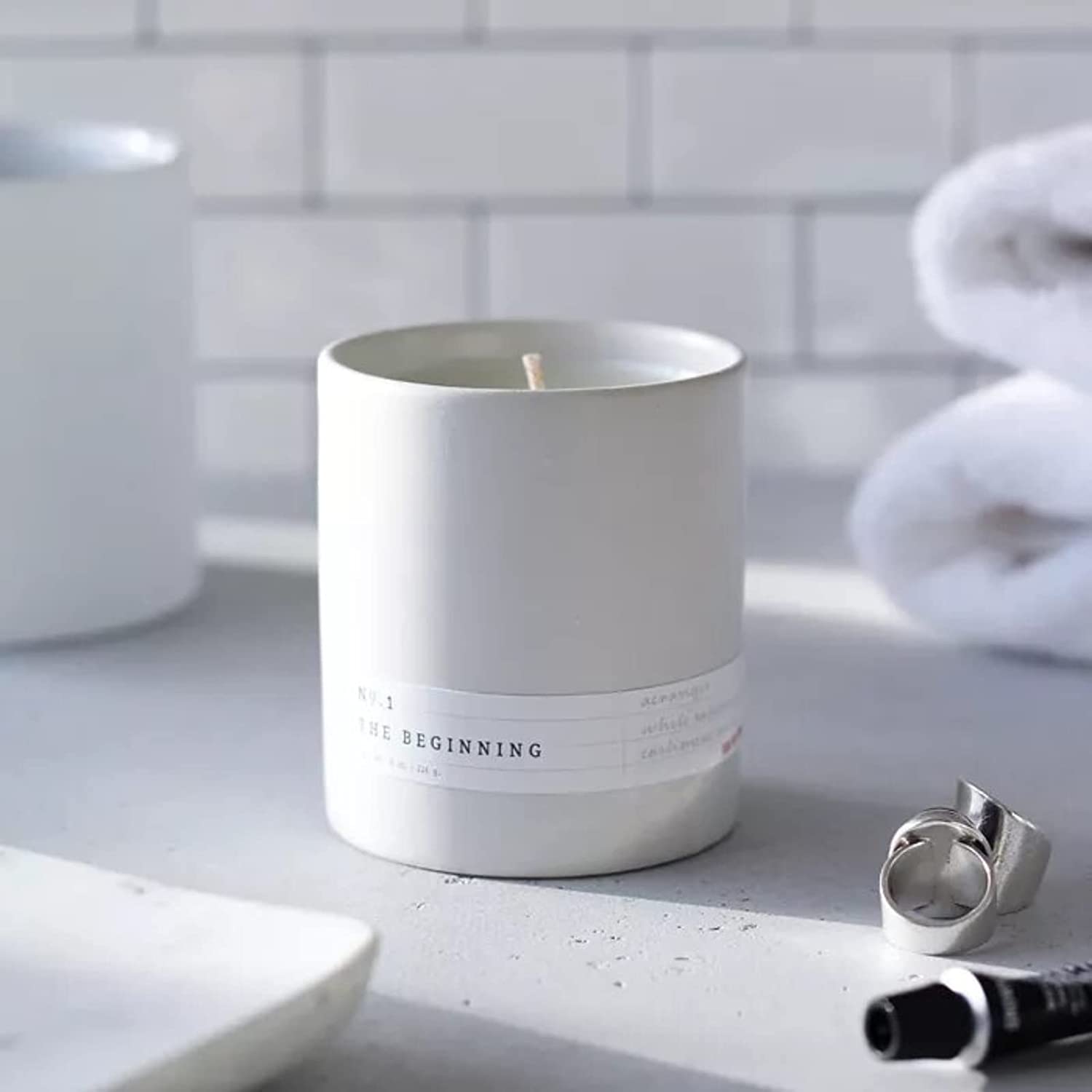 Aerangis Candle The Beginning - Long Lasting Aromatherapy Candles with 50 Hour Burn Time | Floral Scent of Orchid, Bergamot, Jasmine, Rose & Sandalwood | Home Fragrance Decor & Gift for Relaxation, Meditation & Romantic Ambiance