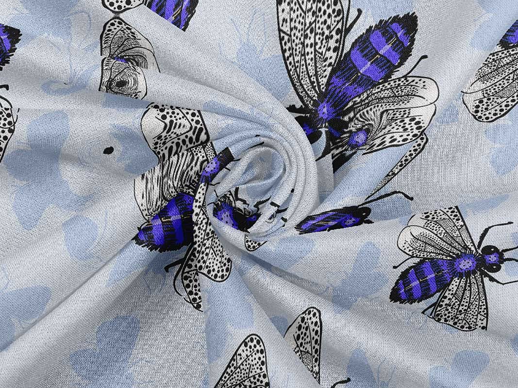 Rayon Floral & Bee Printed Fabric by The Yard - 56