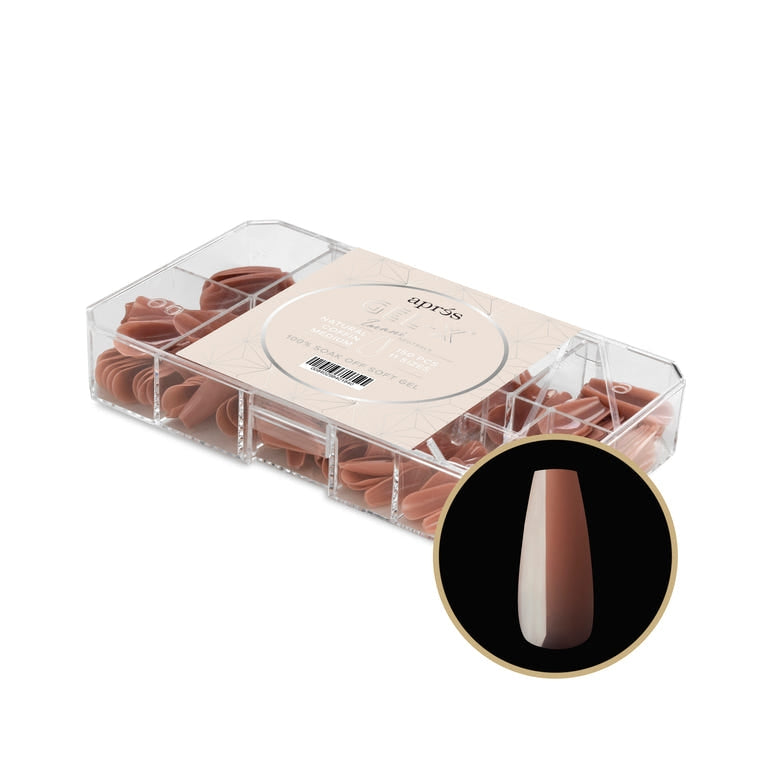 Apres Gel X Neutrals Imani Natural Nail Tips 150pc - Medium Coffin Shape for DIY Manicures & Salon Use | Perfect for Home Nail Art, Professional Extensions & Long-Lasting Wear
