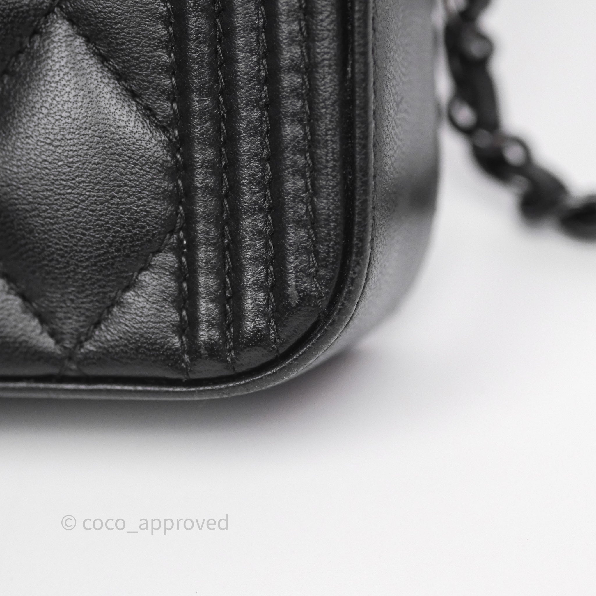 Chanel Boy Double Zip Clutch On Chain So Black Lambskin Leather Crossbody Bag - Perfect for Evening Parties, Date Nights & Luxury Fashion Accessories