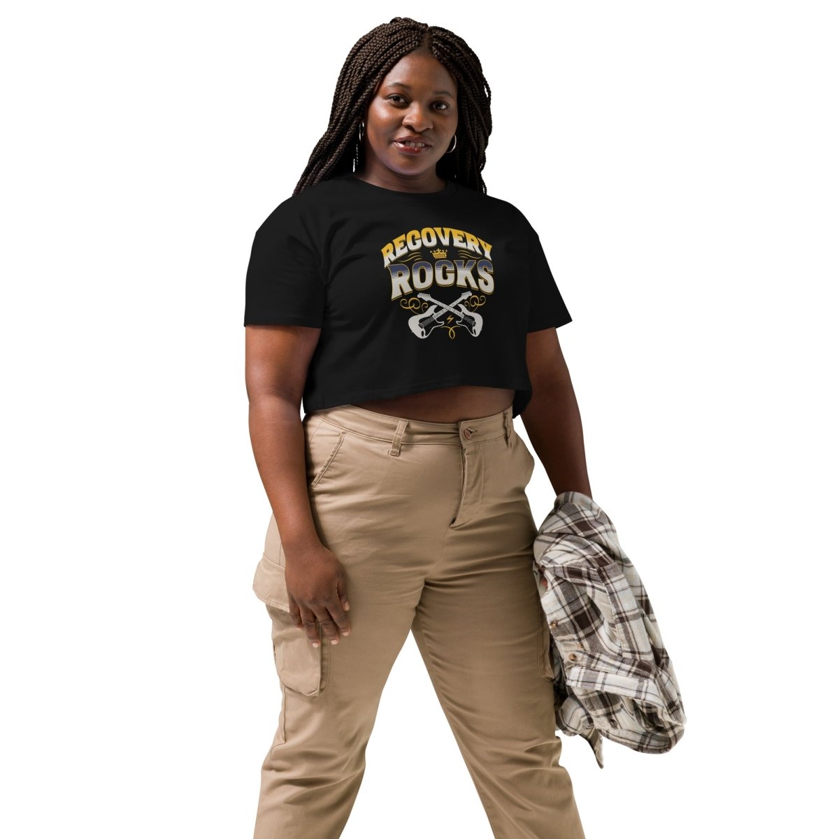 Recovery Rocks: Stylish Chic Crop Top for Women - Perfect for Gym, Yoga & Post-Workout Recovery
