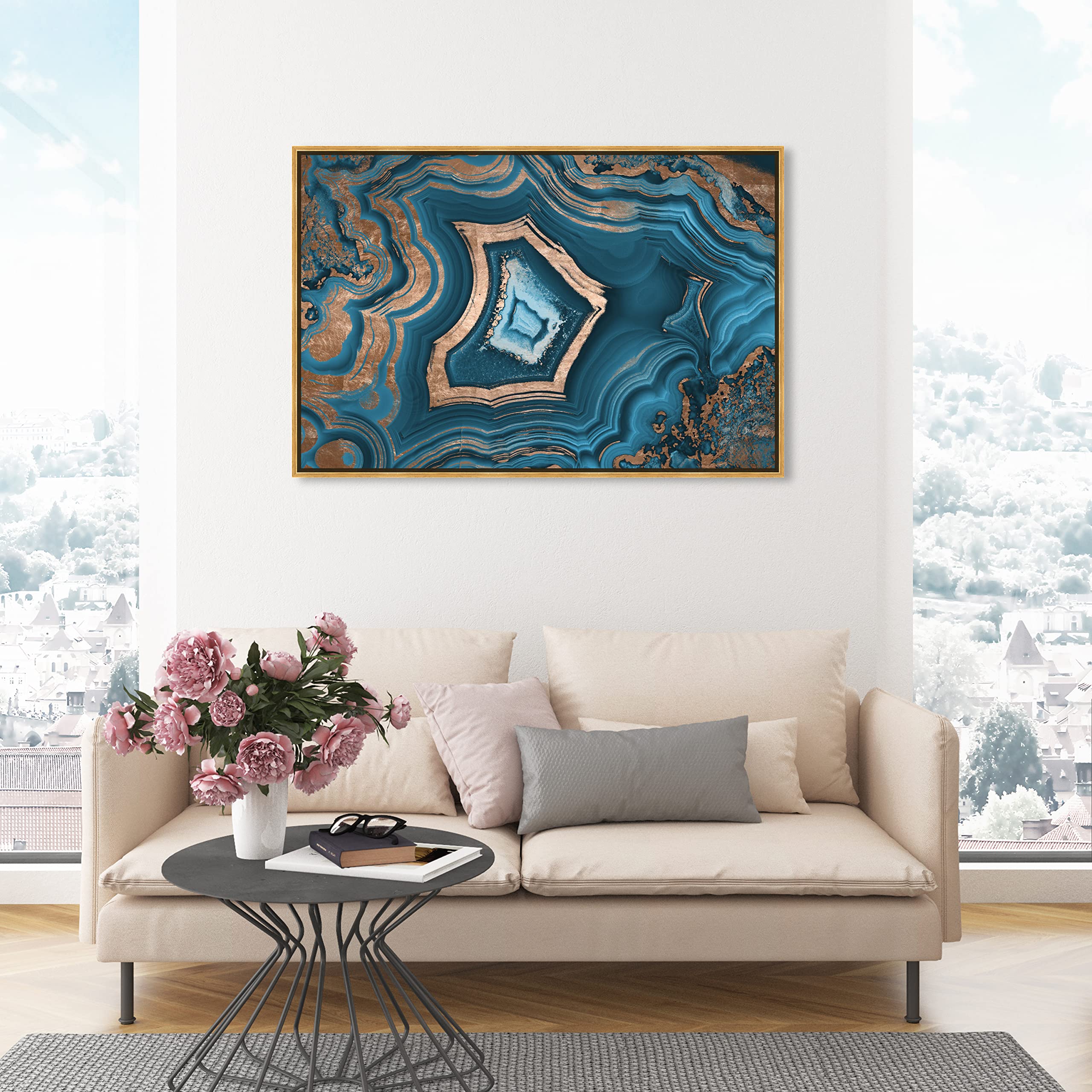 Oliver Gal Dreaming about You Geode Framed Abstract Wall Art - 45