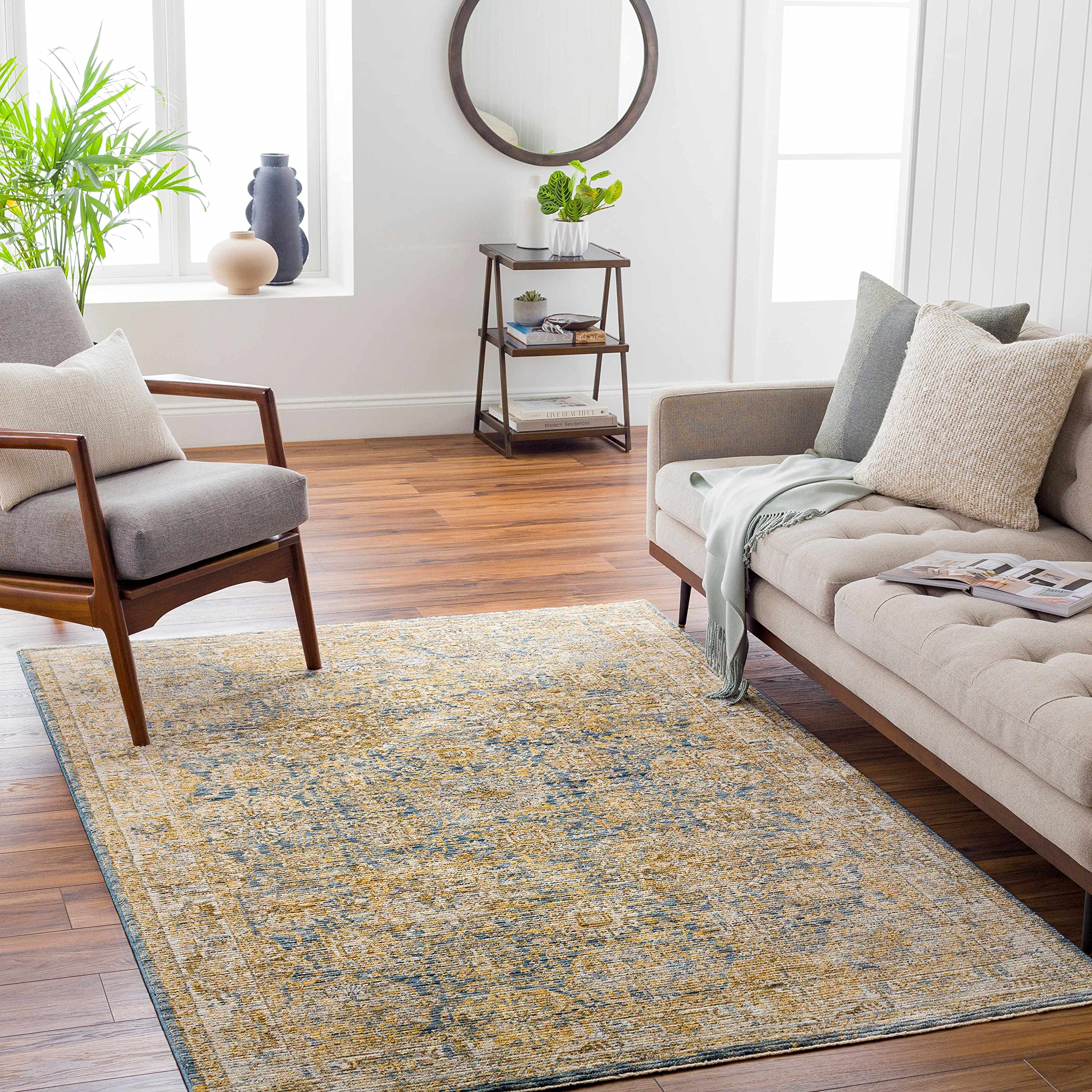 Premium Hauteloom Ange Area Rug for Living Room & Bedroom - Soft & Durable in Brown, Gray, Beige - 2'7