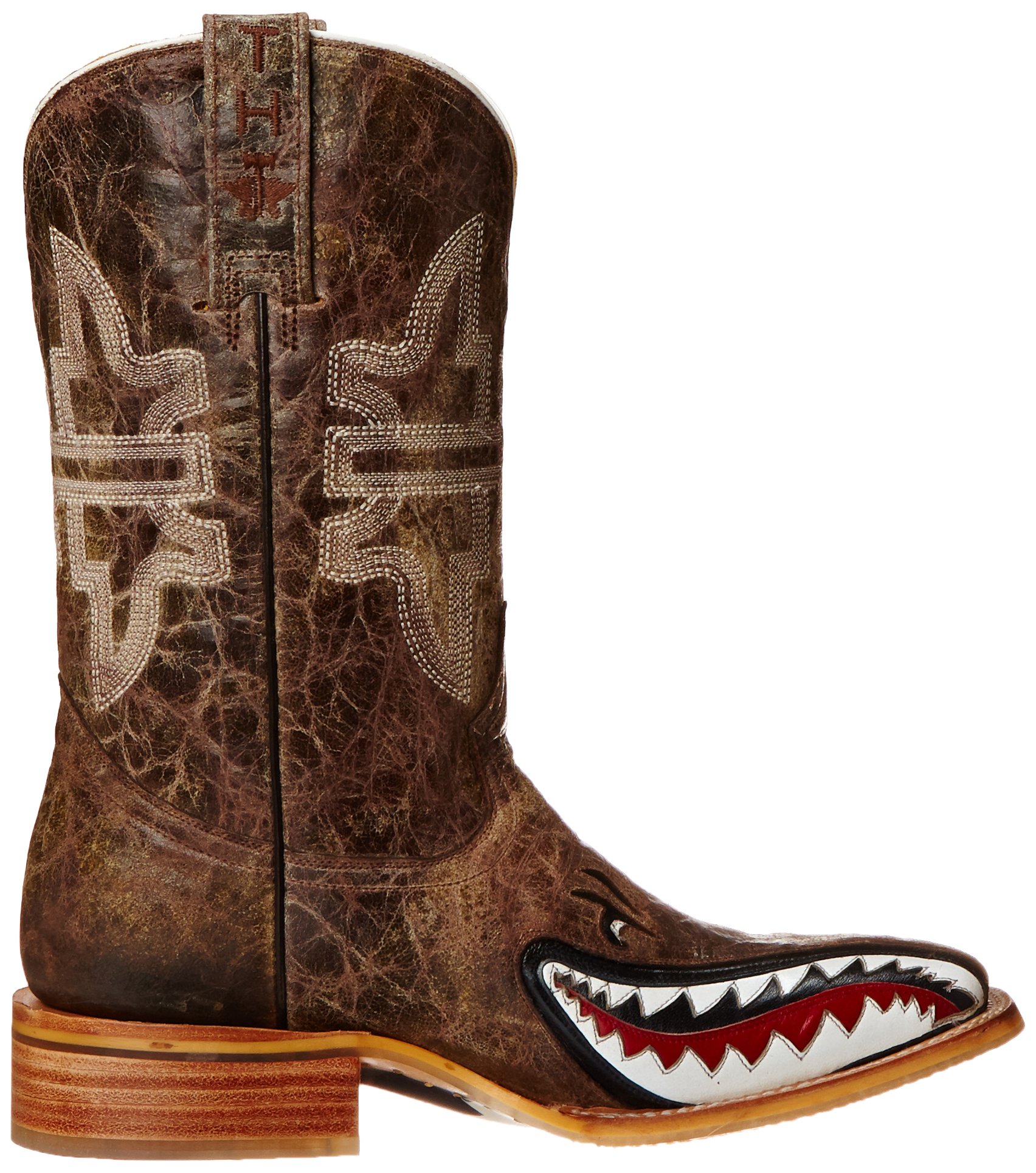 Tin Haul Men's Gnarly Shark Fashion Cowboy Boots - Western Style Leather Boots for Men | Perfect for Country Music Festivals, Rodeos & Casual Wear