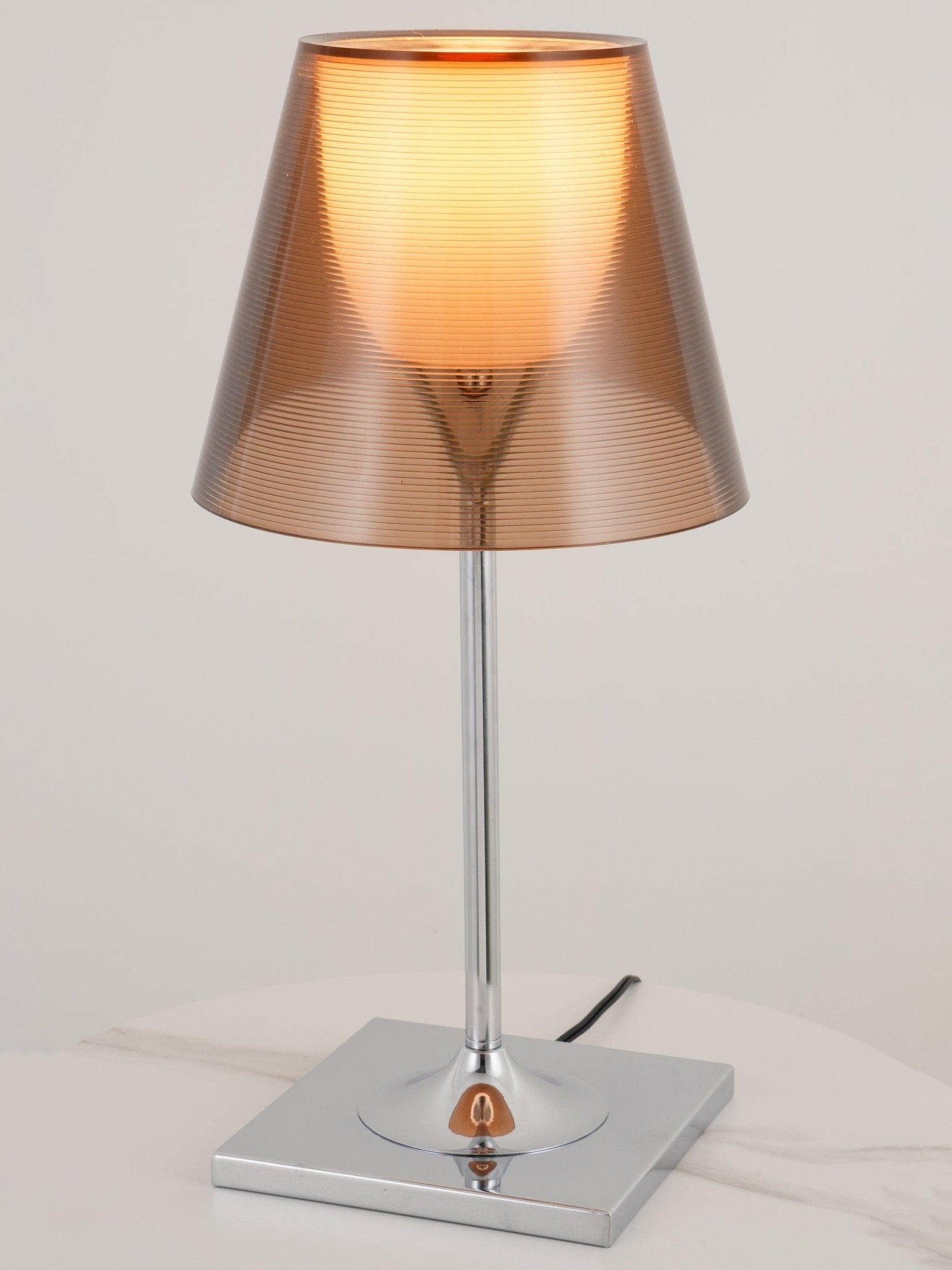 Chrome Prism Table Lamp - Modern LED Nightstand Light for Bedroom, Living Room, Office - Dimmable & Energy Efficient Decorative Lighting