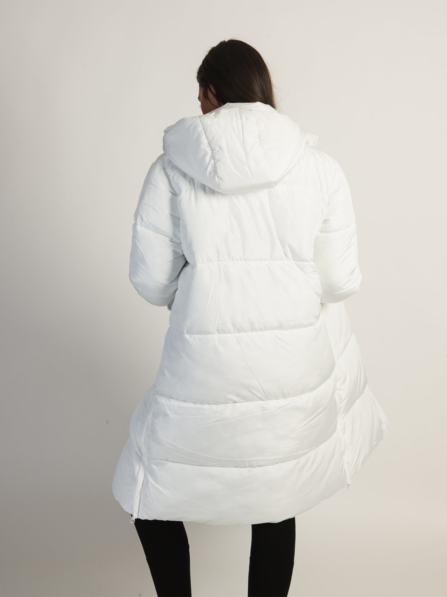 AZALEA WANG STASSI Long Hoodie Puff Jacket - Women's Winter Coat with Fleece Lining for Outdoor Activities and Streetwear Fashion