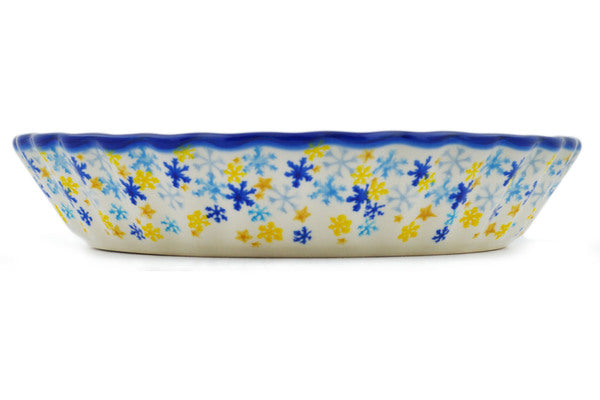 10-Inch Fluted Pie Dish - Premium Ceramic Baking Pan for Perfect Crusts | Ideal for Apple Pies, Quiches & Holiday Baking (Snowflake Design)