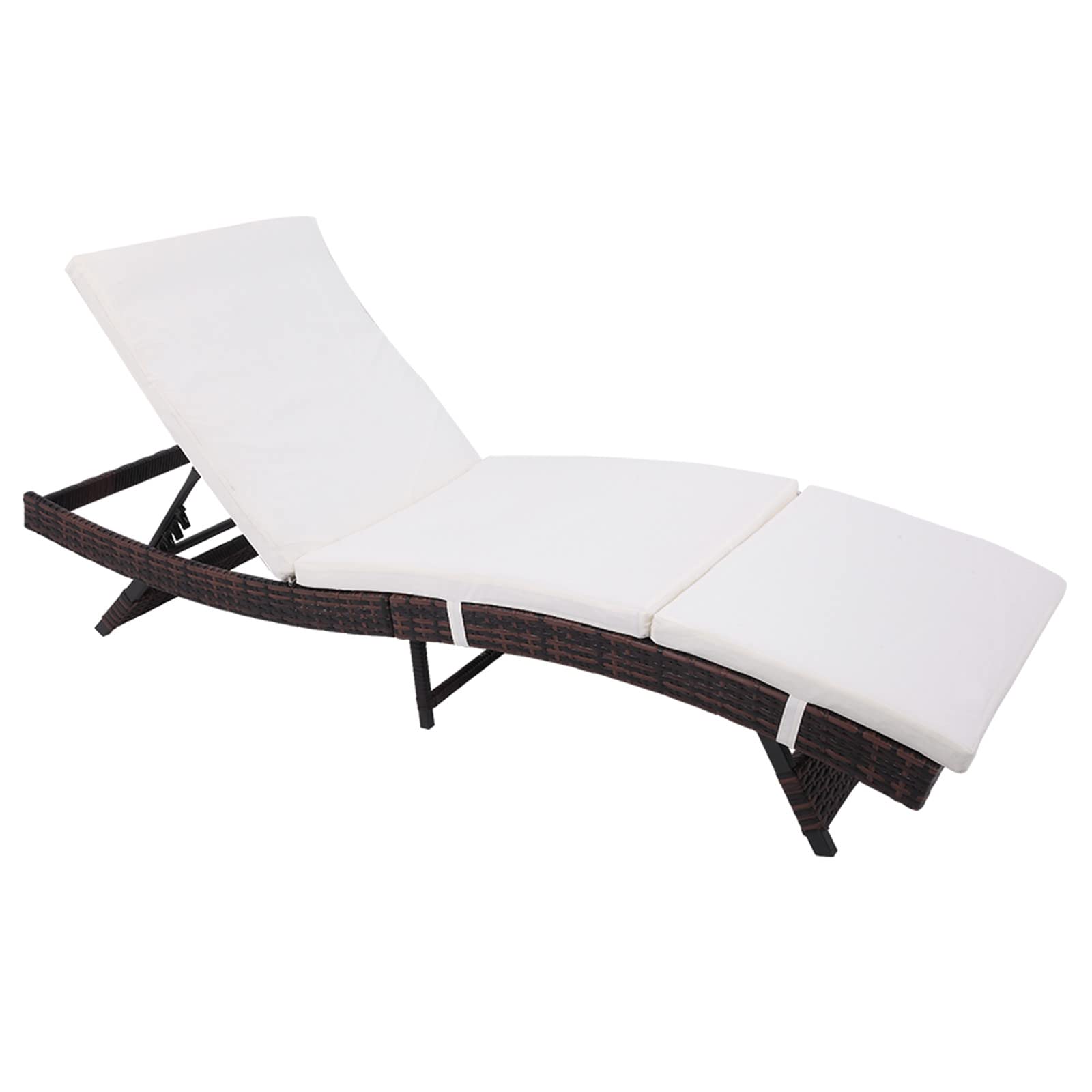ERRTT Chaise Lounge Chair with Embossed Vines Design - Brown Outdoor Patio Furniture for Poolside, Garden, Balcony & Backyard Relaxation