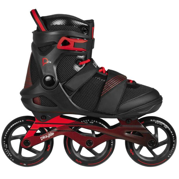 Playlife GT 110 Inline Skates for Adults - Adjustable Rollerblades for Men & Women - Comfortable Black Skates for Fitness, Outdoor & Indoor Skating