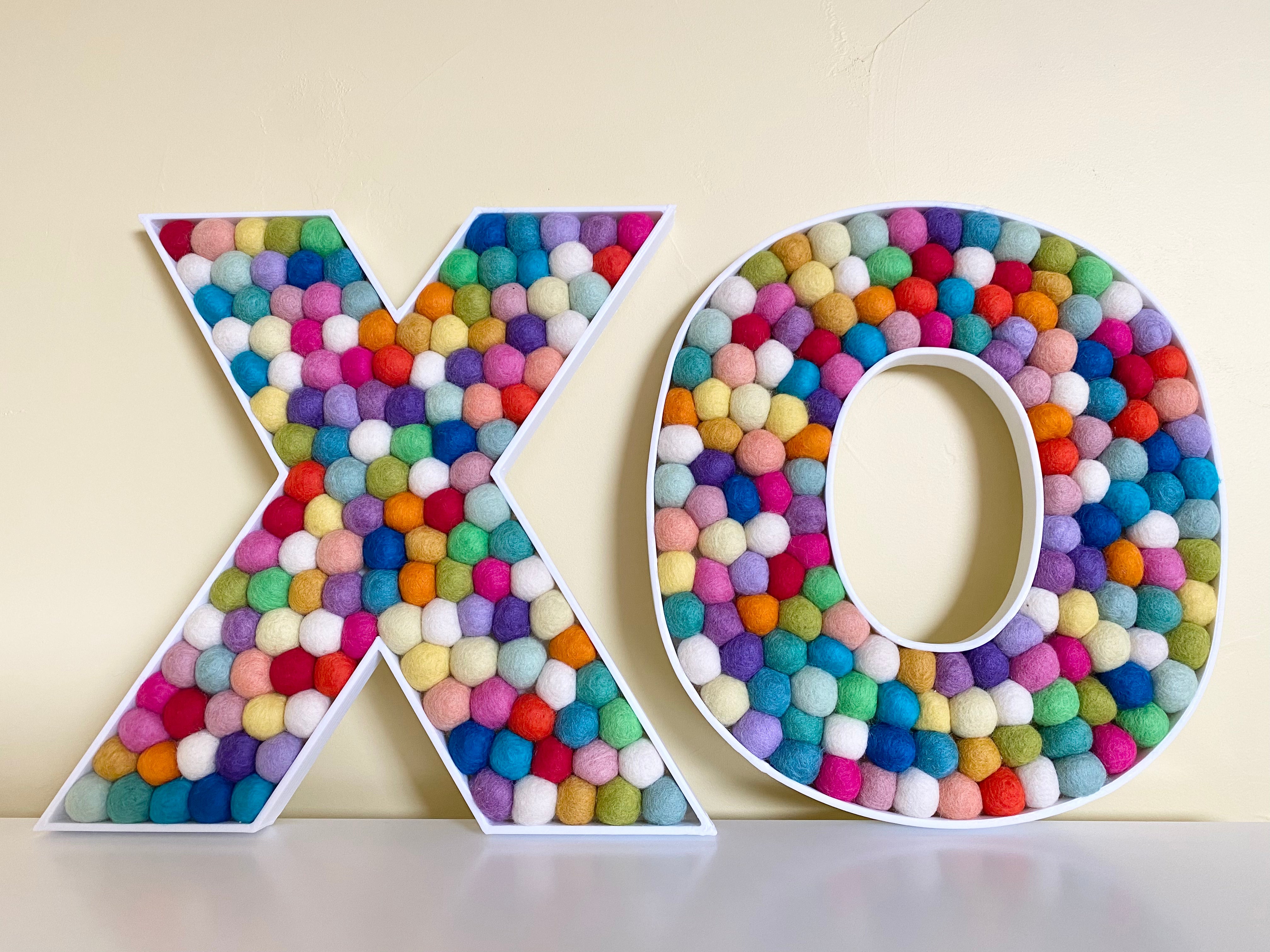 Custom XO Felt Ball Letters - Soft Wool Felt Alphabet Decor for Nursery, Wedding & Home Decor - Perfect for Wall Art, Baby Shower Gifts & DIY Craft Projects