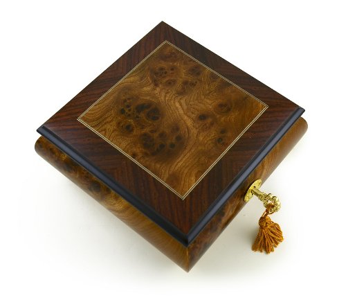 30 Note Classic Wood Inlay Music Box - Handcrafted Contemporary Design with Multiple Song Options (Includes 'Come Back to Sorrento') - Perfect for Weddings, Anniversaries & Romantic Gifts