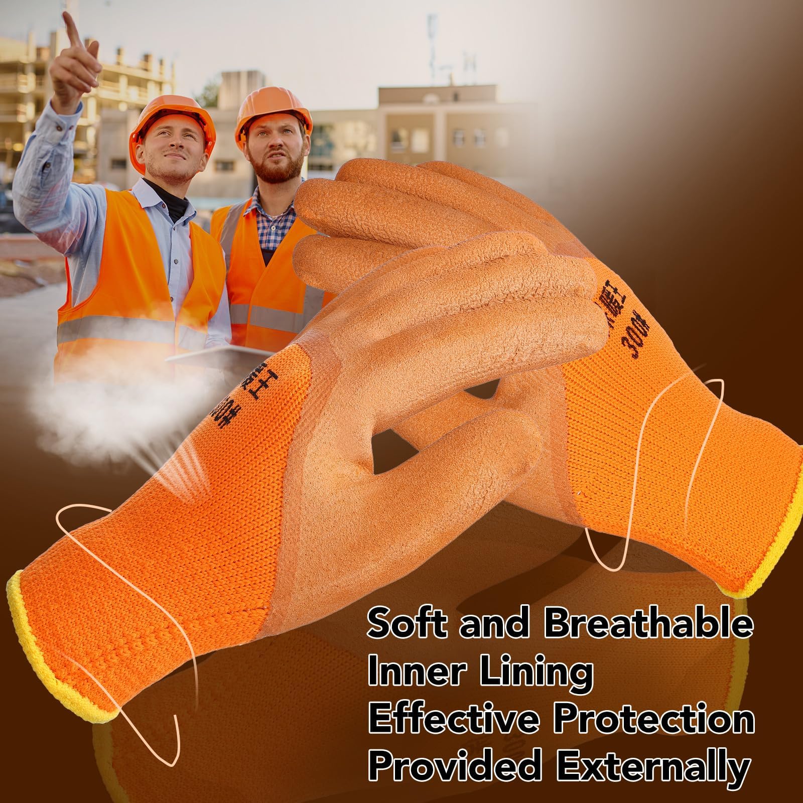 10 Pairs Waterproof Winter Work Gloves for Men - Thermal Insulated Freezer Gloves with Non-Slip Grip - Heavy Duty Cold Weather Gloves for Outdoor Work, Construction, and Snow Removal