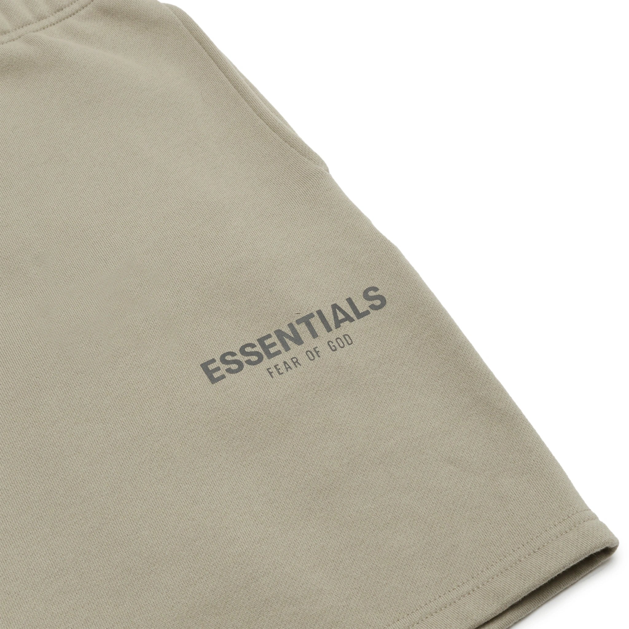 Fear of God Essentials Olive/Khaki Reflective Athletic Shorts - Men's Workout & Casual Streetwear for Gym, Running, and Everyday Wear