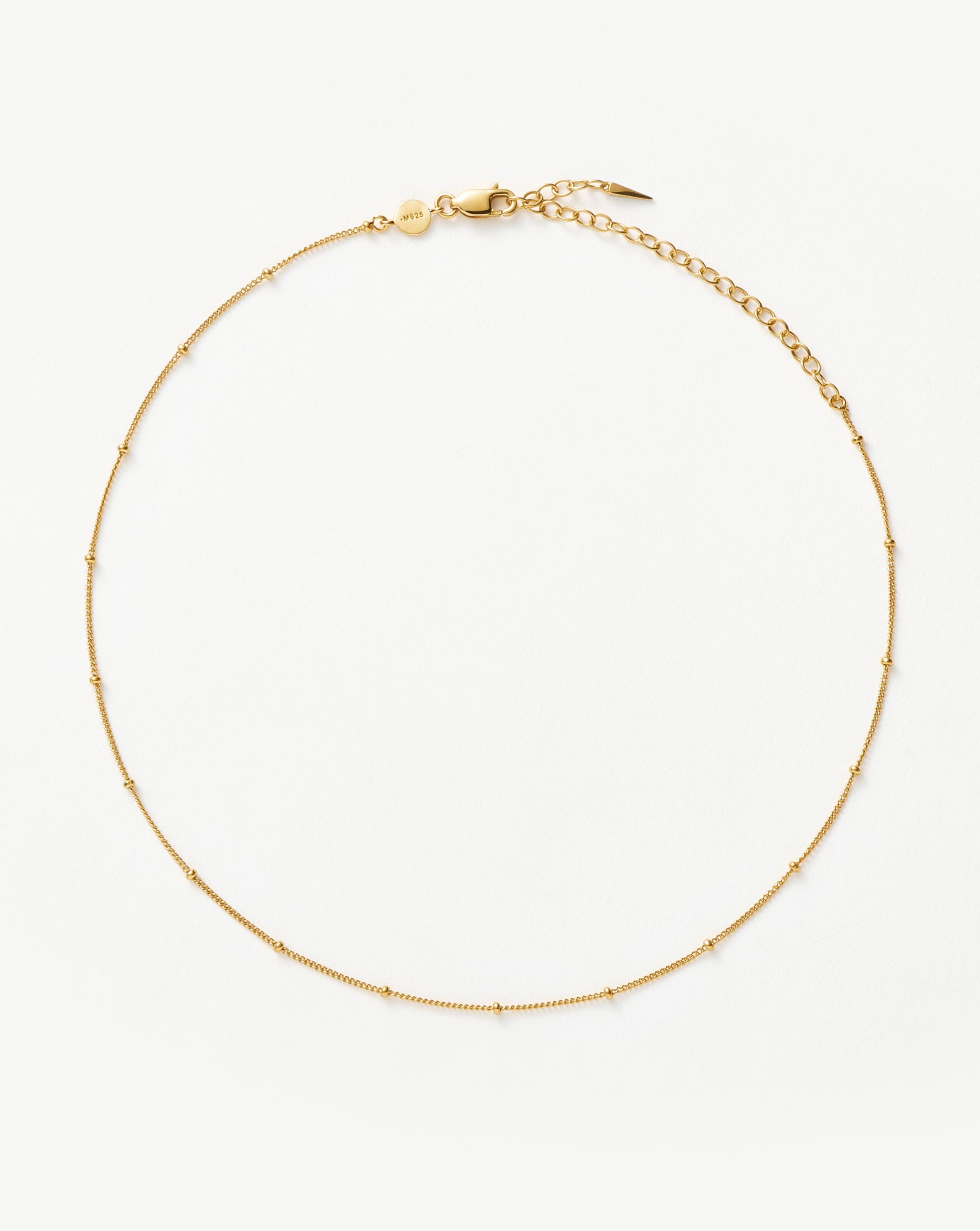 18K Gold Vermeil Bobble Chain Choker Necklace - Elegant Layering Piece for Women, Perfect for Date Nights & Special Occasions