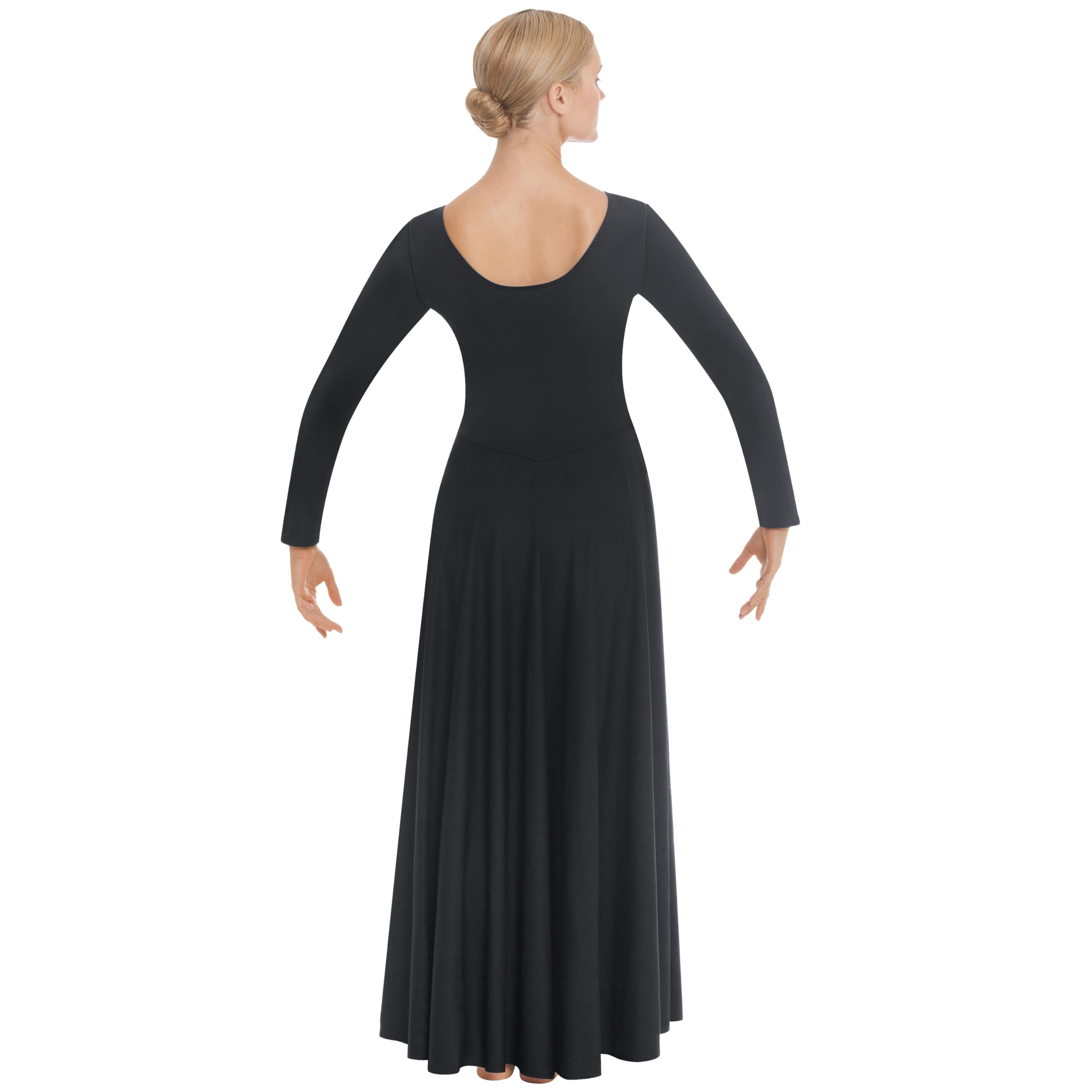 Eurotard Women's 13524 Long Sleeve Worship Dress - Liturgical Dance Gown for Church Performances & Praise Team Outfits