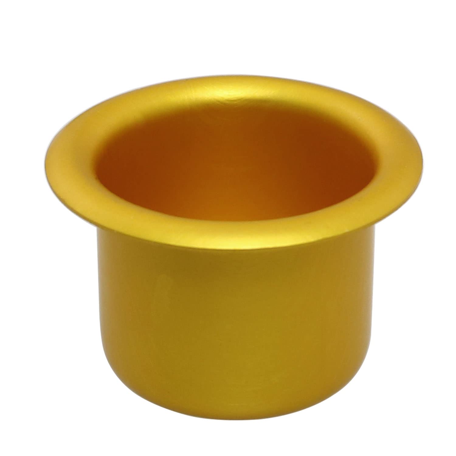 ZYAMY 10-Pack Gold Aluminum Candle Holders - 27mm Diameter, 18mm Height Candle Drip Protectors & Decorative Containers for Wedding, Party, Home Decor & Religious Ceremonies