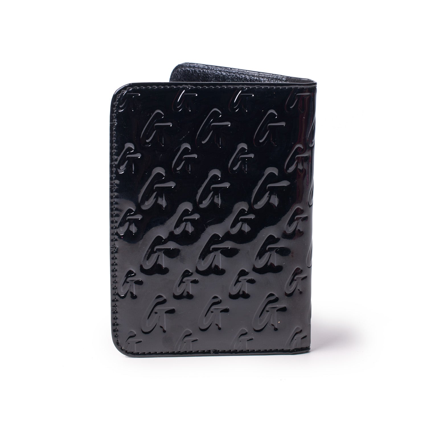 Monogram Passport Holder in Mirror Black - Stylish & Secure Travel Accessory for Men & Women | Perfect for Airports, Vacations & Business Trips