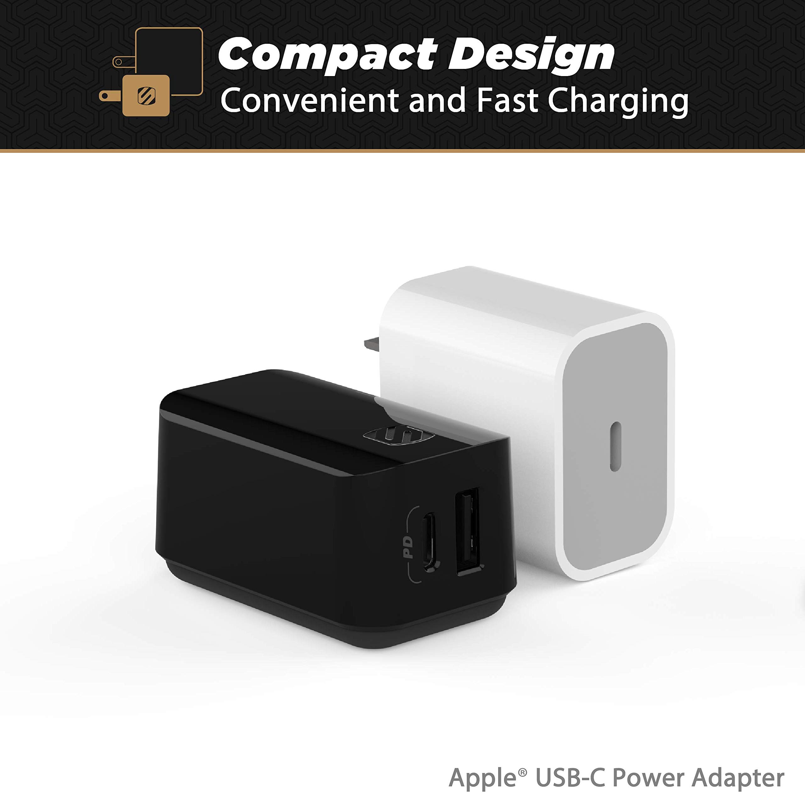 Scosche 32W Fast Wall Charger with USB-C & USB-A for Phones & Tablets - Travel & Home Use