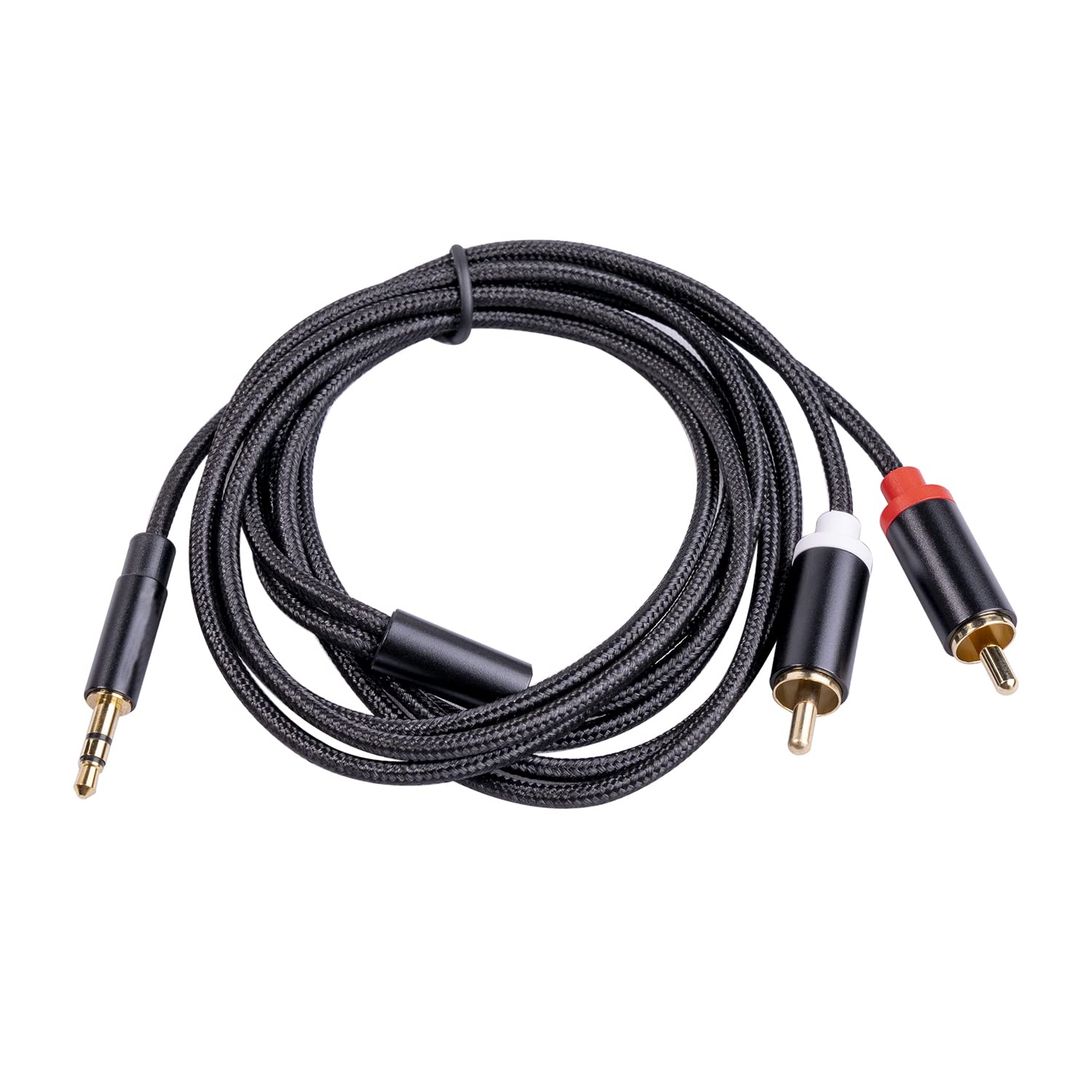 3.5mm to RCA Cable, Gold Plated Stereo Aux Cord, 3.3Ft/2 Pack Y Splitter Adapter for Tablets, Speakers, Smartphones, MP3, HDTV - Perfect for Home Theater and Audio Systems