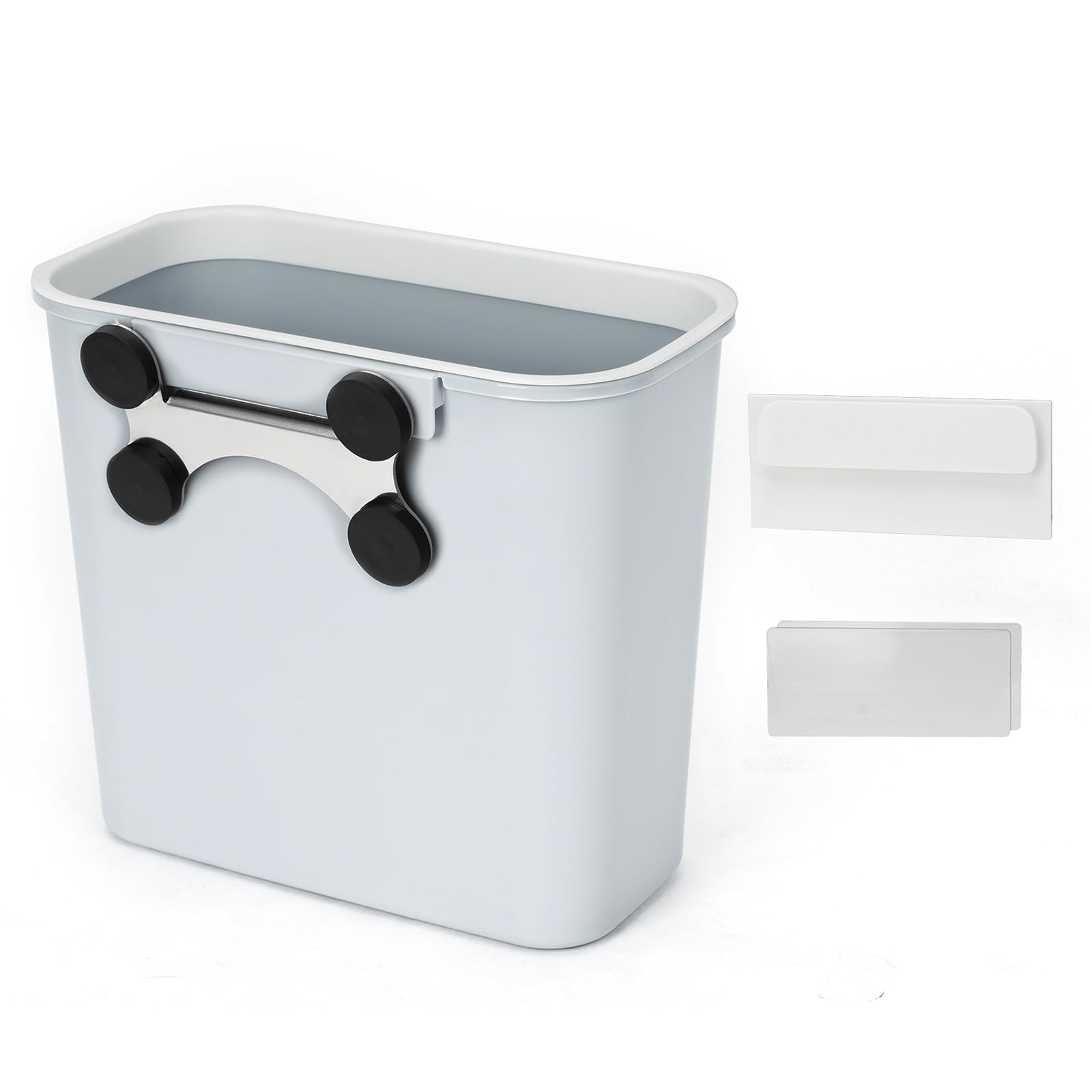 Skyflame Magnetic Hanging Trash Can - 2.1 Gallon Plastic Garbage Bin with Multi-Function Hook for Kitchen, Bedroom, Bathroom, Camping & BBQ Grills - Perfect for Organizing Utensils, Small Trash & Outdoor Cooking Accessories