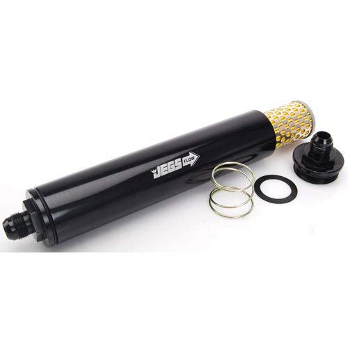 JEGS 150072 High Performance Billet Aluminum In-line Fuel Filter for Cars, Trucks & Motorcycles - Improves Engine Efficiency & Fuel Flow