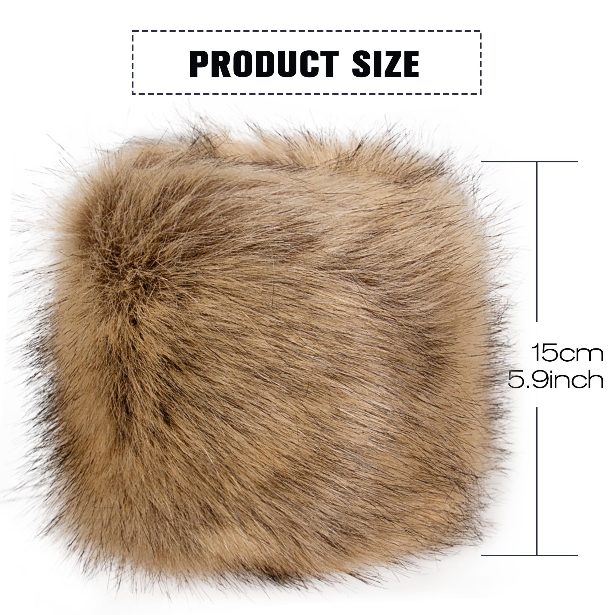 Dikoaina Faux Fur Wrist Cuffs - Winter Furry Bands Fox Fur Wrist Warmer, Arm Warmer, Leg Warmer (1 Pair) - Cozy Accessories for Cold Weather, Fashion Statement, Perfect for Winter Outfits and Outdoor Activities