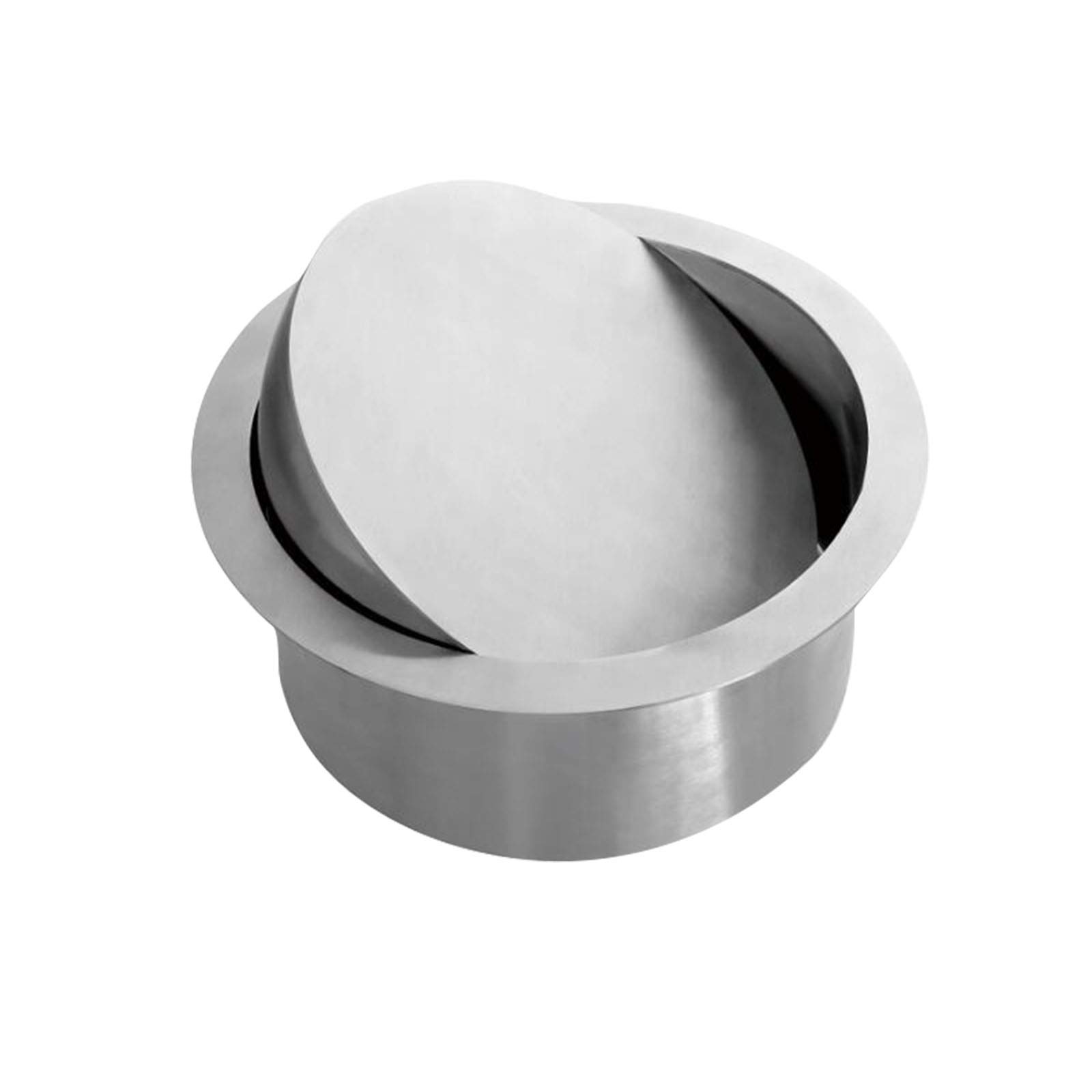 Stainless Steel Round Built-In Countertop Trash Chute Lid - Balanced Swing Flap Cover for Flush Mount Grommet Waste Bins | Perfect for Kitchen Islands, Bathrooms & Office Countertops