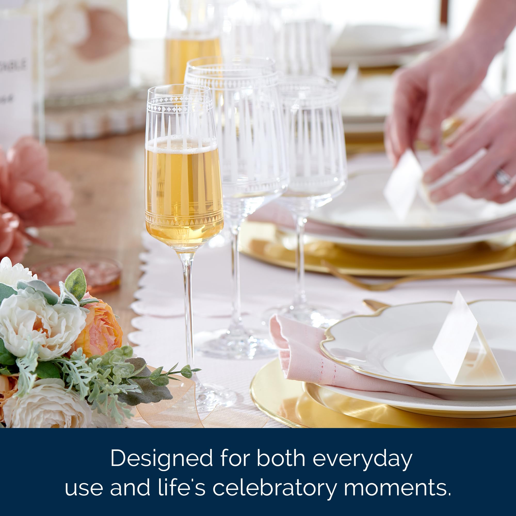 Premium Handcrafted Lead-Free Crystal Champagne Glasses Set of 2 - 9 Oz Elegant Artisan Drinking Glassware for Weddings, Parties & Special Occasions | Perfect for Anniversary Gifts, Romantic Dinners & Celebratory Toasts