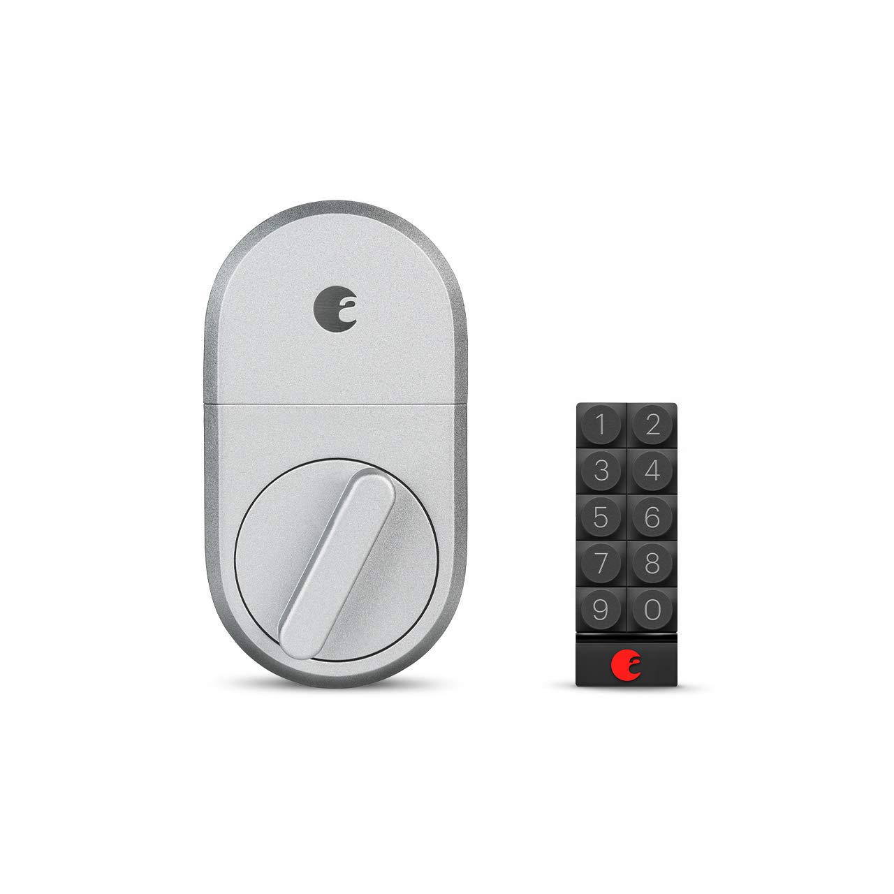 August Home Smart Lock with Keypad – Keyless Entry via Smartphone or Codes – Silver – Secure Your Home with Smart Access Control for Front Doors & Apartments