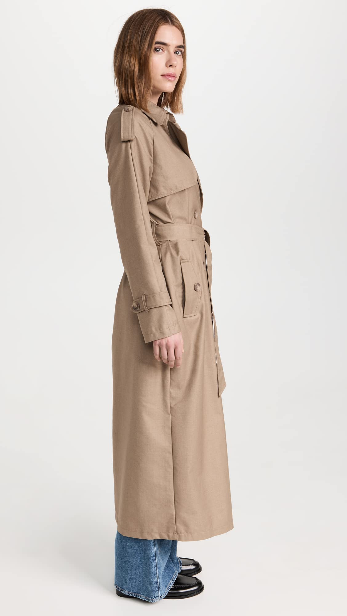 Women's Waterproof Trench Coat with Belt - Stylish Long Raincoat for Outdoor, Travel & Work - Windproof & Lightweight for All Seasons