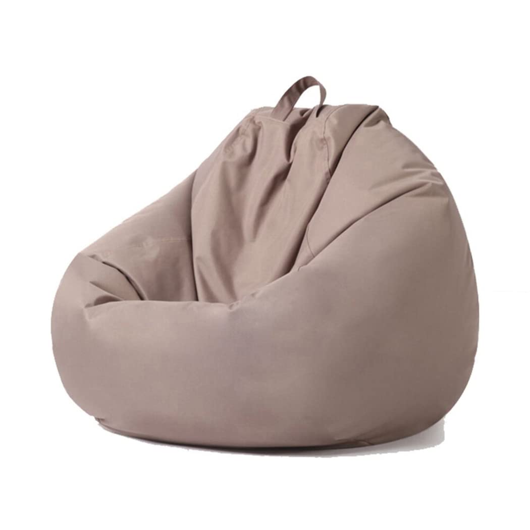Premium PVC Bean Bag Cover - Waterproof Outdoor Lazy Lounger, Plush Toy & Clothes Storage Organizer for Adults & Kids (No Filling Included) - Brown 90x110cm - Perfect for Living Rooms, Dorms, and Outdoor Patios