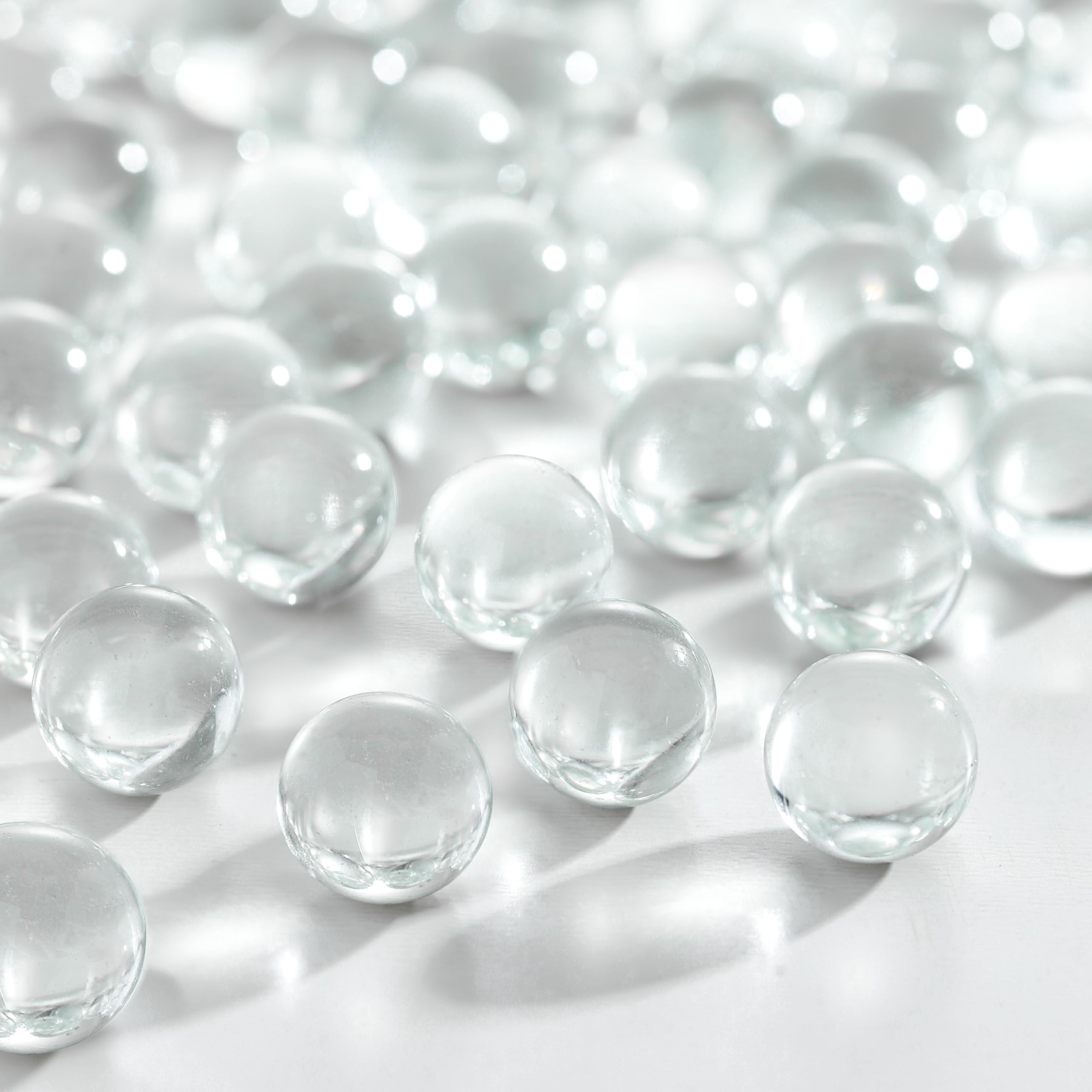 Galashield Clear Glass Marbles for Vases - 1lb Bulk Vase Fillers (80pcs) | Decorative Round Glass Beads for Home Decor, Centerpieces & Floral Arrangements | Perfect for Weddings, Events & DIY Crafts
